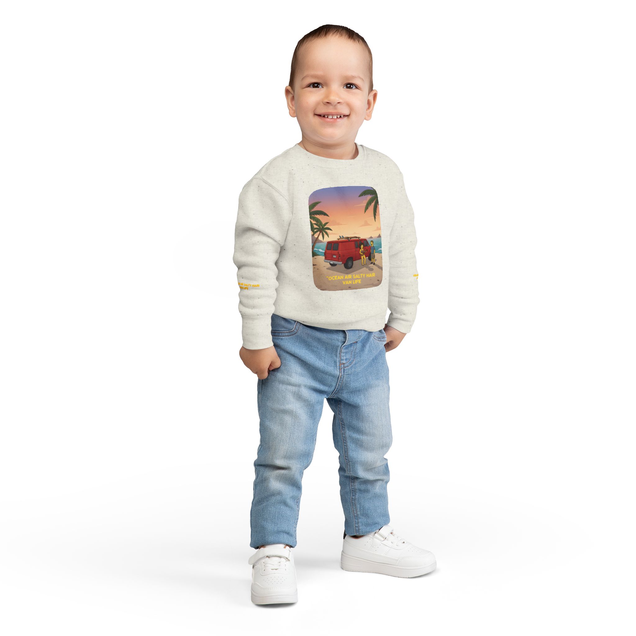 Toddler Sweatshirt - "Ocean Air Salty Hair Van Life" (Design Sitcom-Line)