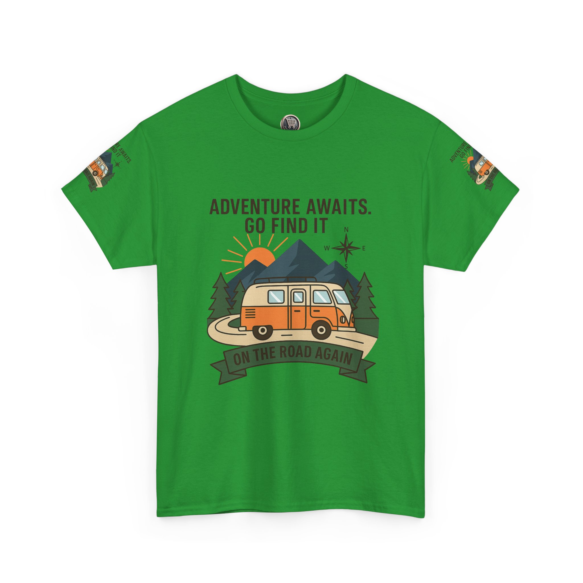 11071316855310144774_2048.jpeg Unisex Heavy Cotton Tee — 'Adventure Awaits. Go Find It' Camper Van T‑Shirt