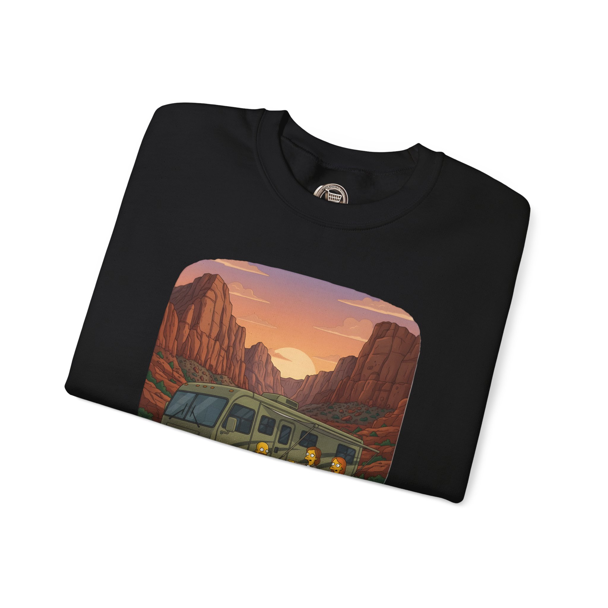 Unisex Heavy Blend™ Crewneck Sweatshirt — "Adventure Is Calling-I Must Go" Design Sitcom-Line