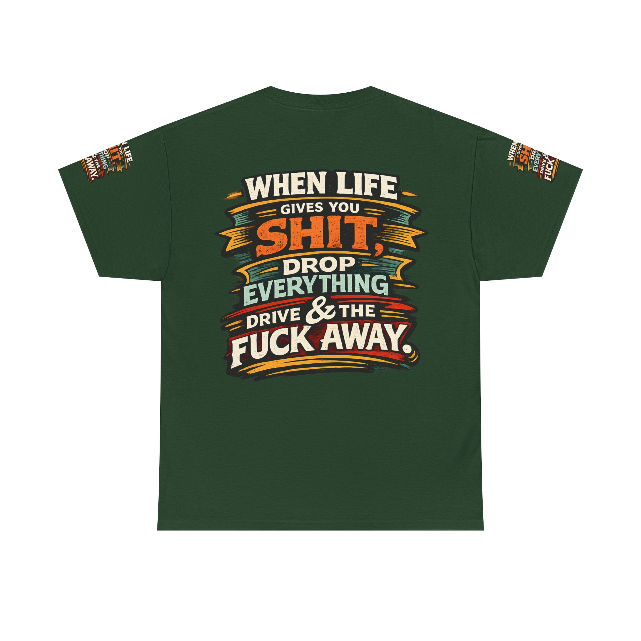 Unisex Heavy Cotton Tee — "When Live Gives You Shit" Design F**K-Line