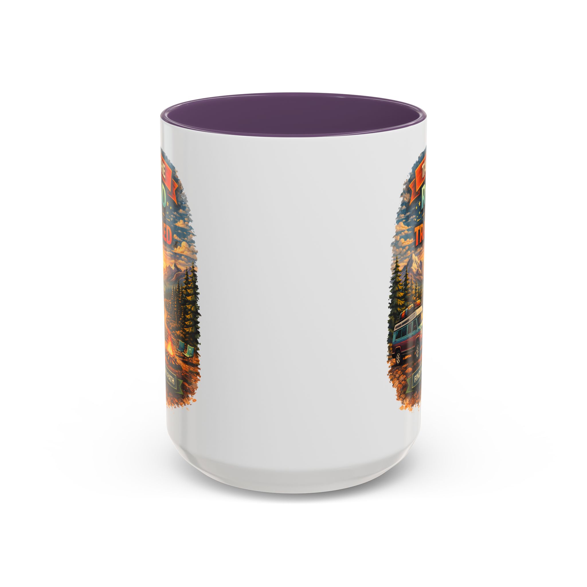 11074834196037790944_2048.jpeg Accent Coffee Mug (11, 15oz) — "Take The Road Less Traveled" Design Scenic-Line