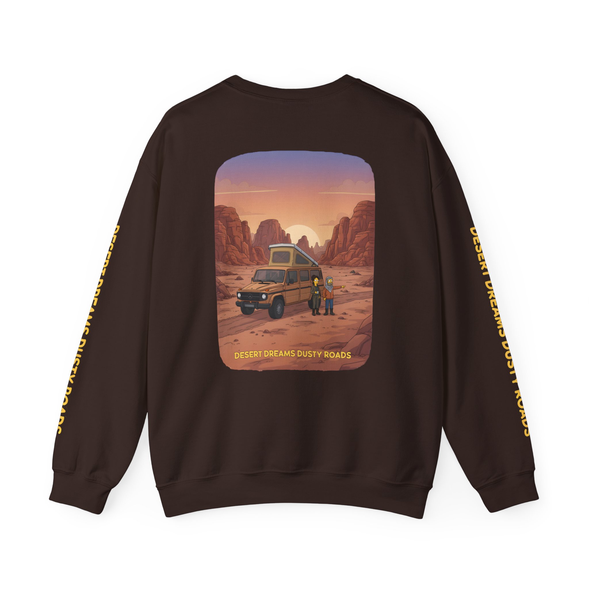 Unisex Heavy Blend™ Crewneck Sweatshirt — "Desert Dreams Dusty Roads" Design Sitcom-Line