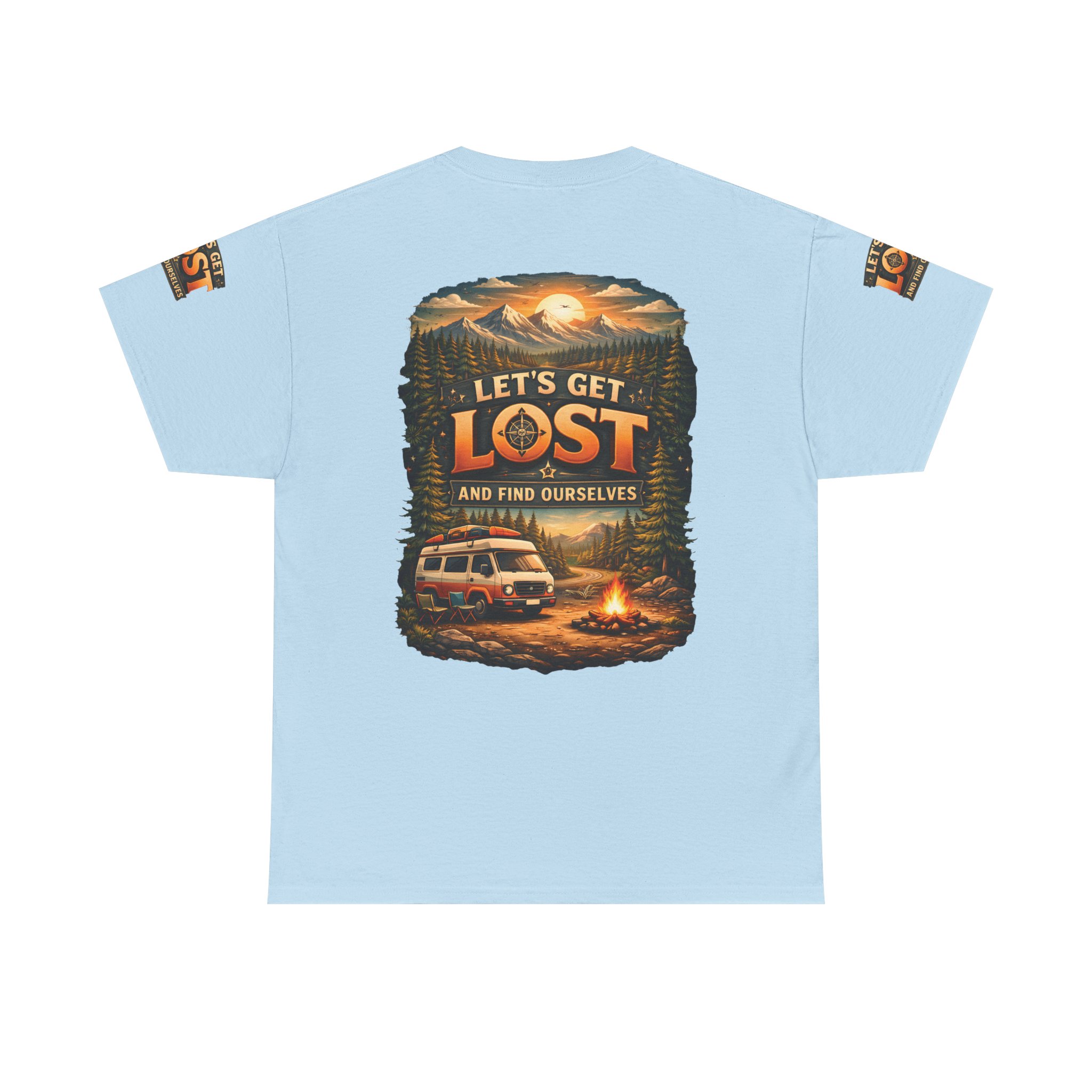 Unisex Heavy Cotton Tee — "Let´s Get Lost And Found Ourselfs" Design Scenic-Line