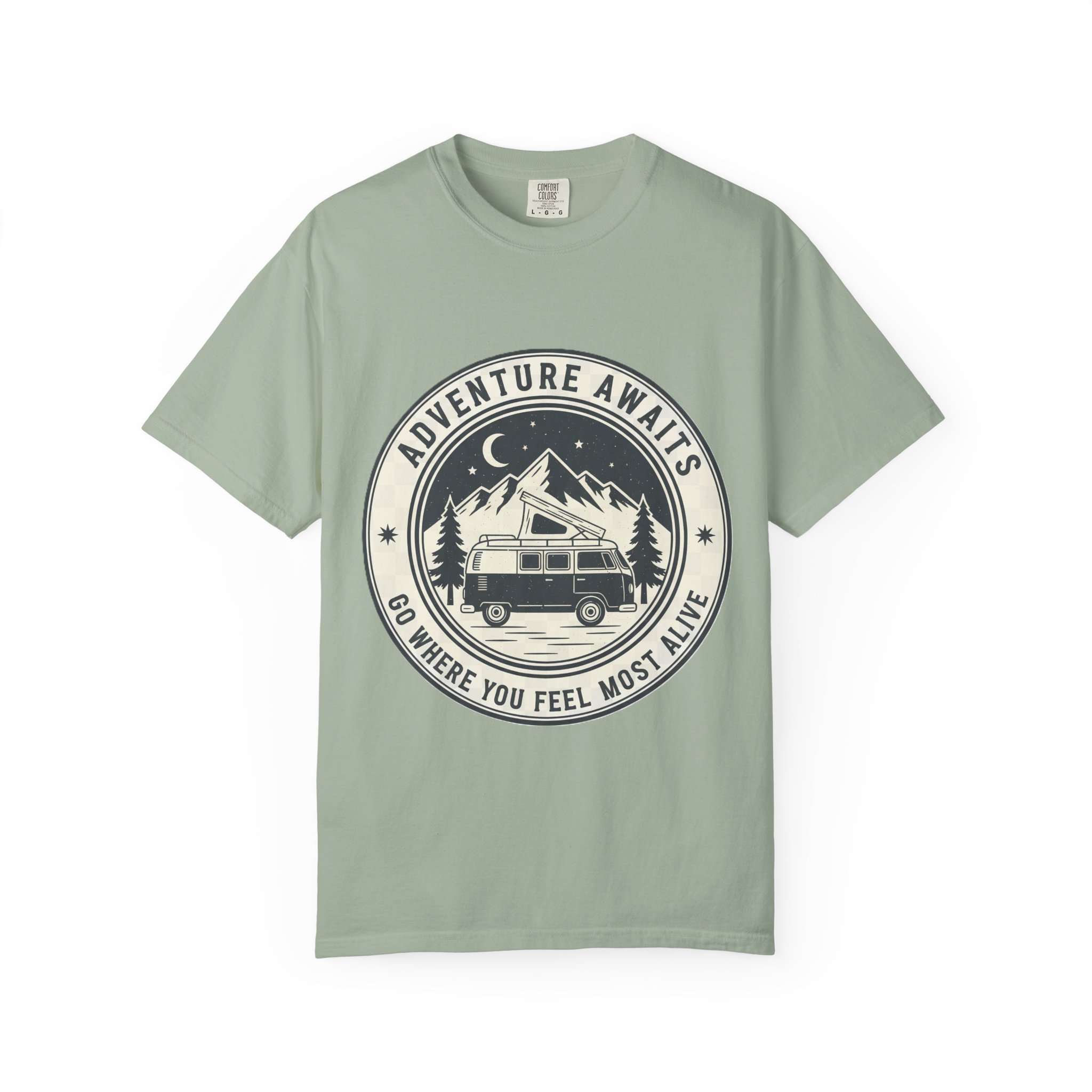 11079113934983760491_2048.jpeg T-Shirt — "Adventure Awaits-Go Where You Feel Most Alive" (Front + Back Printed) Outdoor Travel Tee