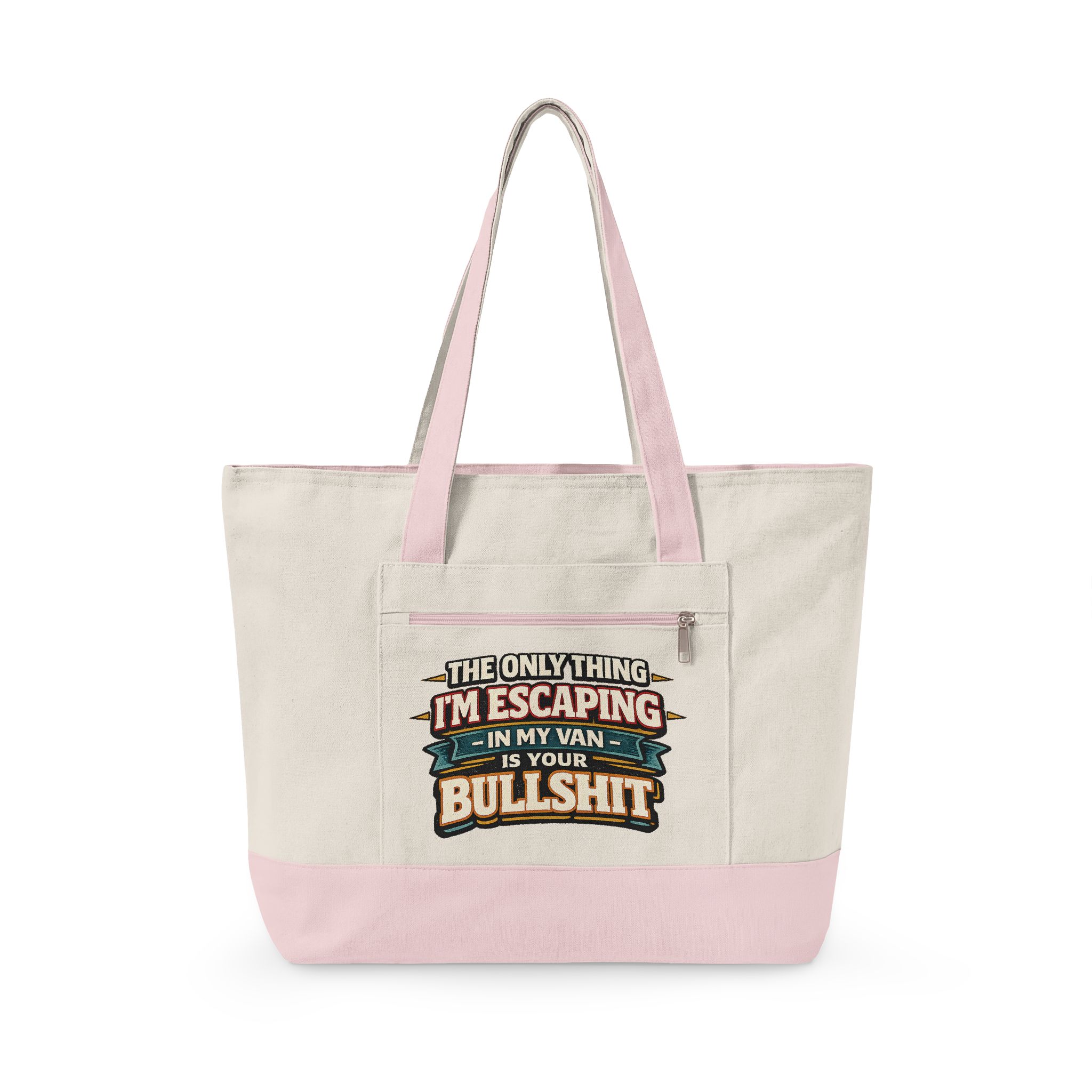 Zippered Canvas Tote — "The Only Thing Im Escaping" (Design F**K-Line)