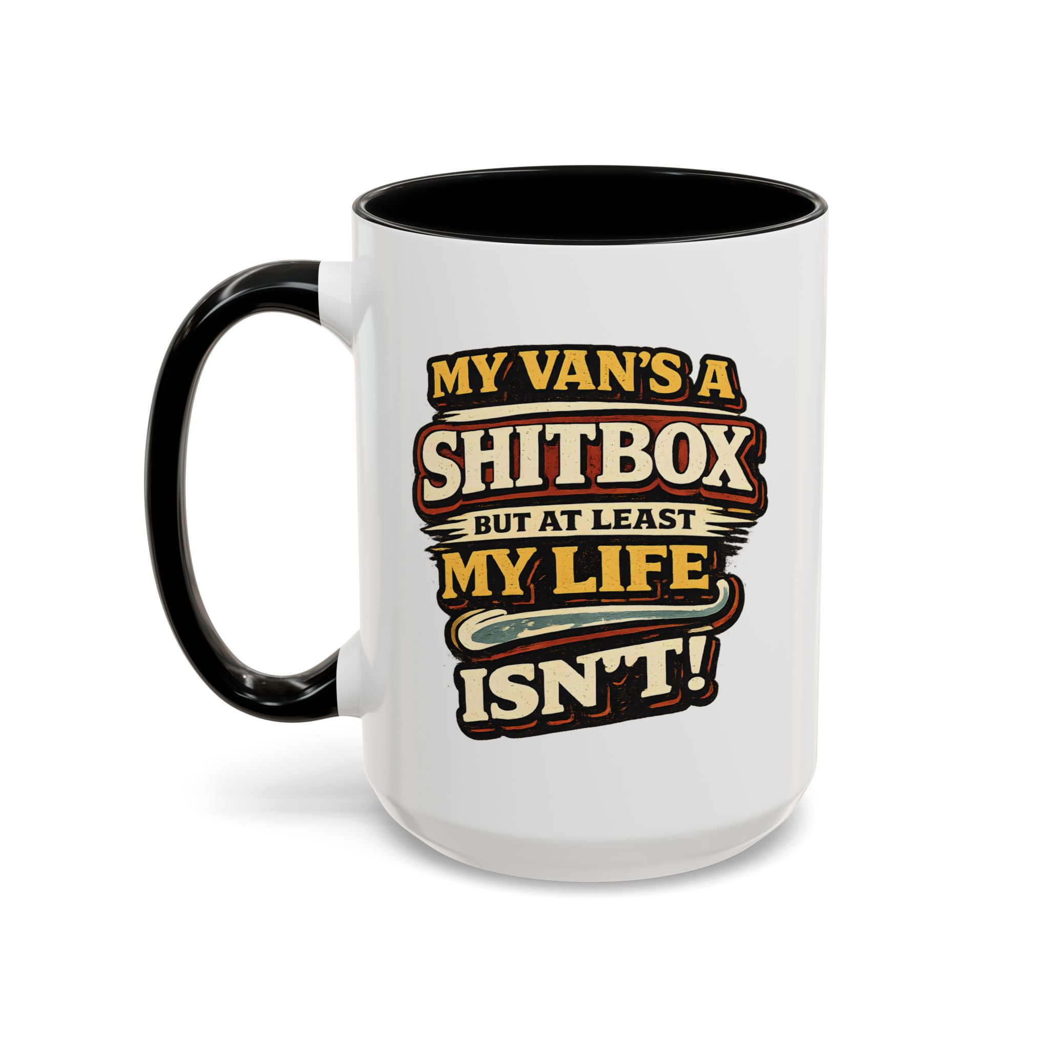 Accent Coffee Mug (11, 15oz) — "My Van`s A Shitbox" Design F**K-Line