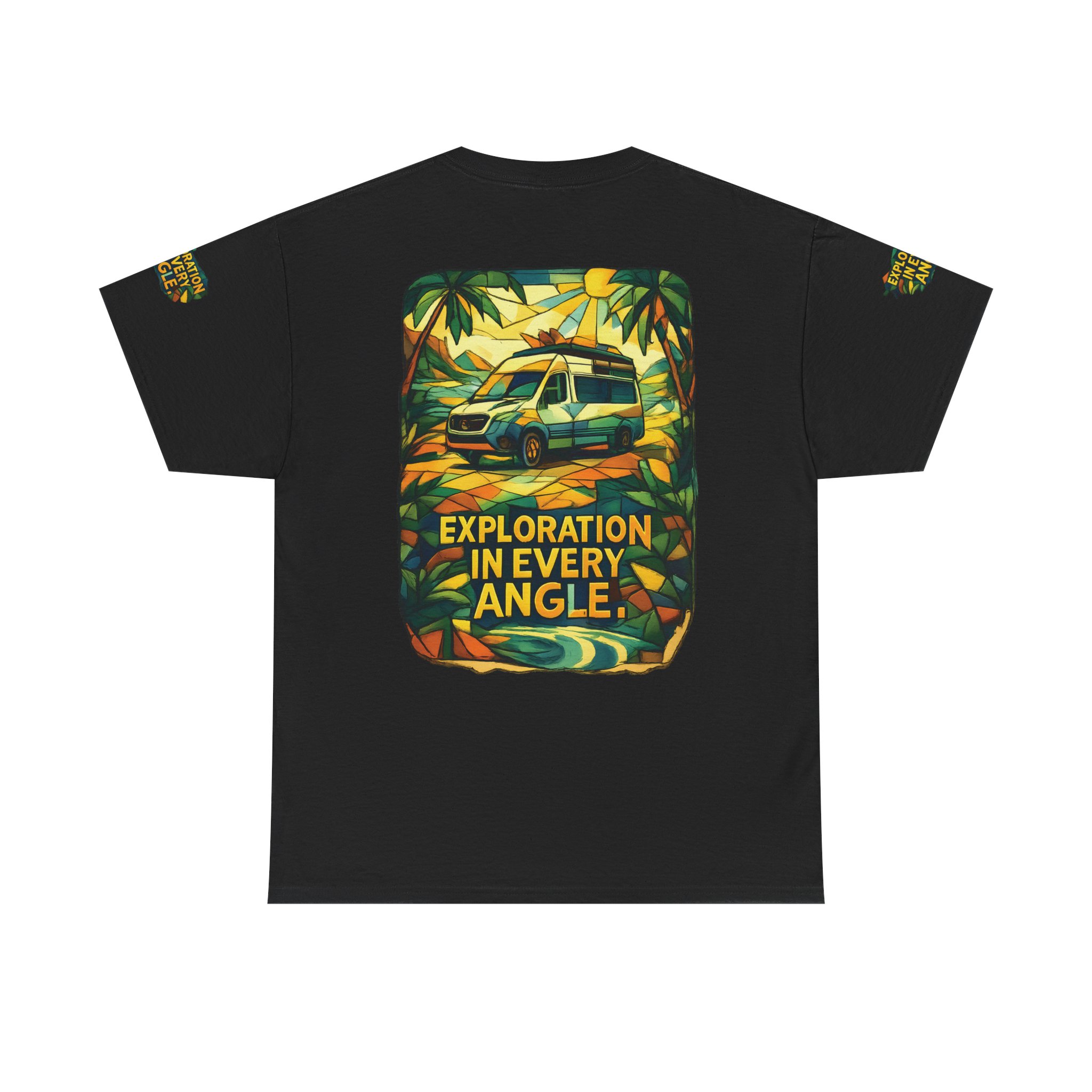 Unisex Heavy Cotton Tee — "Exploration In Every Angle" Design Cubic-Line