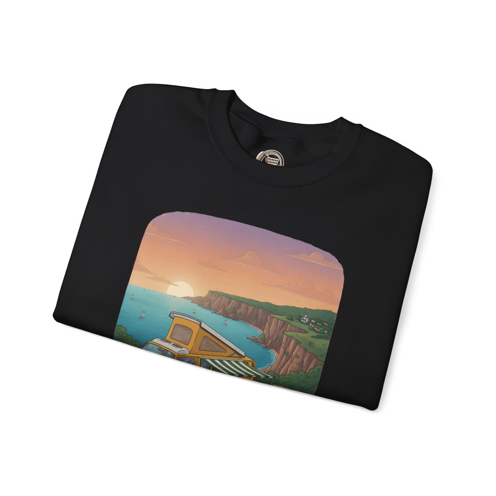 Unisex Heavy Blend™ Crewneck Sweatshirt — "The World Awaits" Design Sitcom-Line
