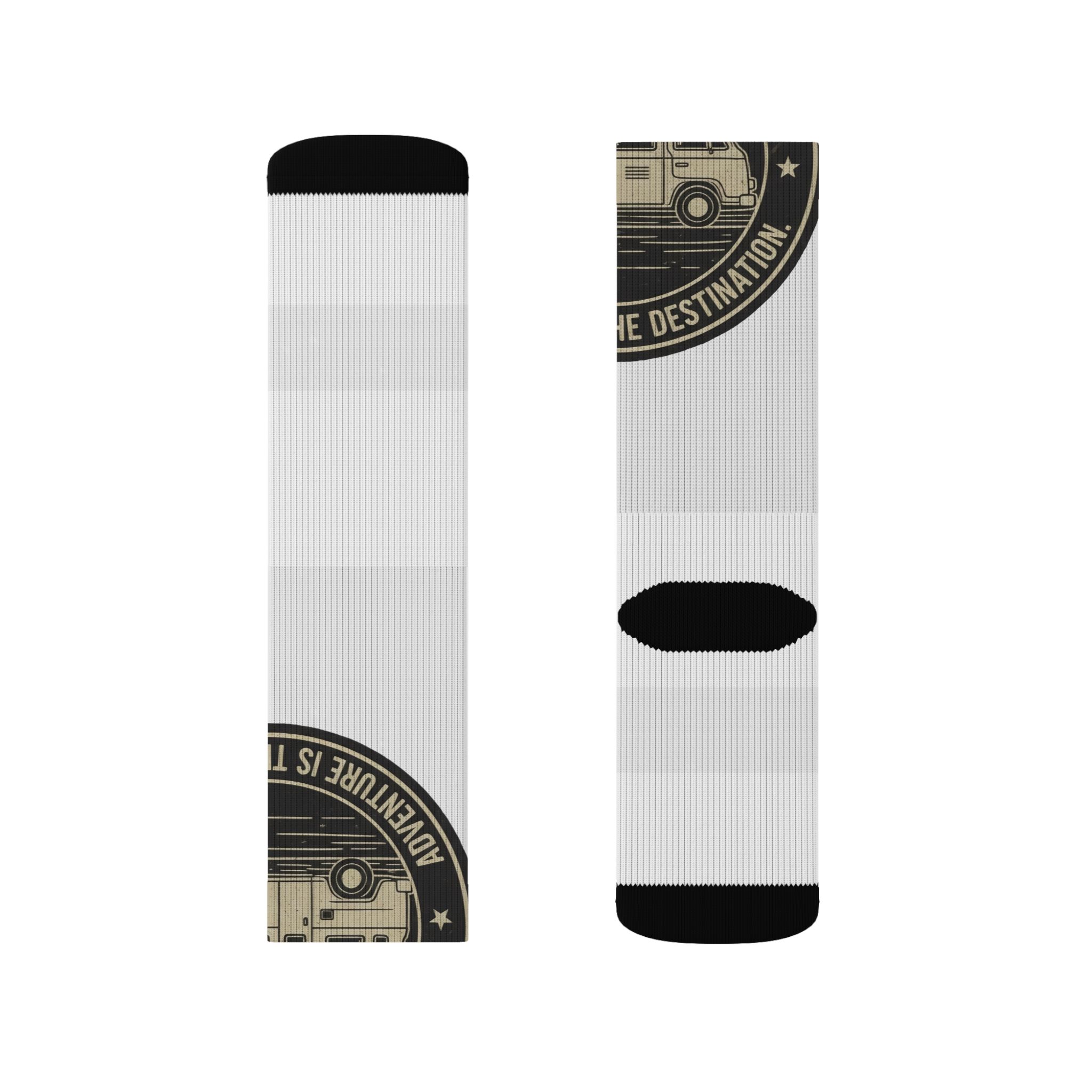 Sublimation Socks — Retro Camper Roadtrip Crew Socks