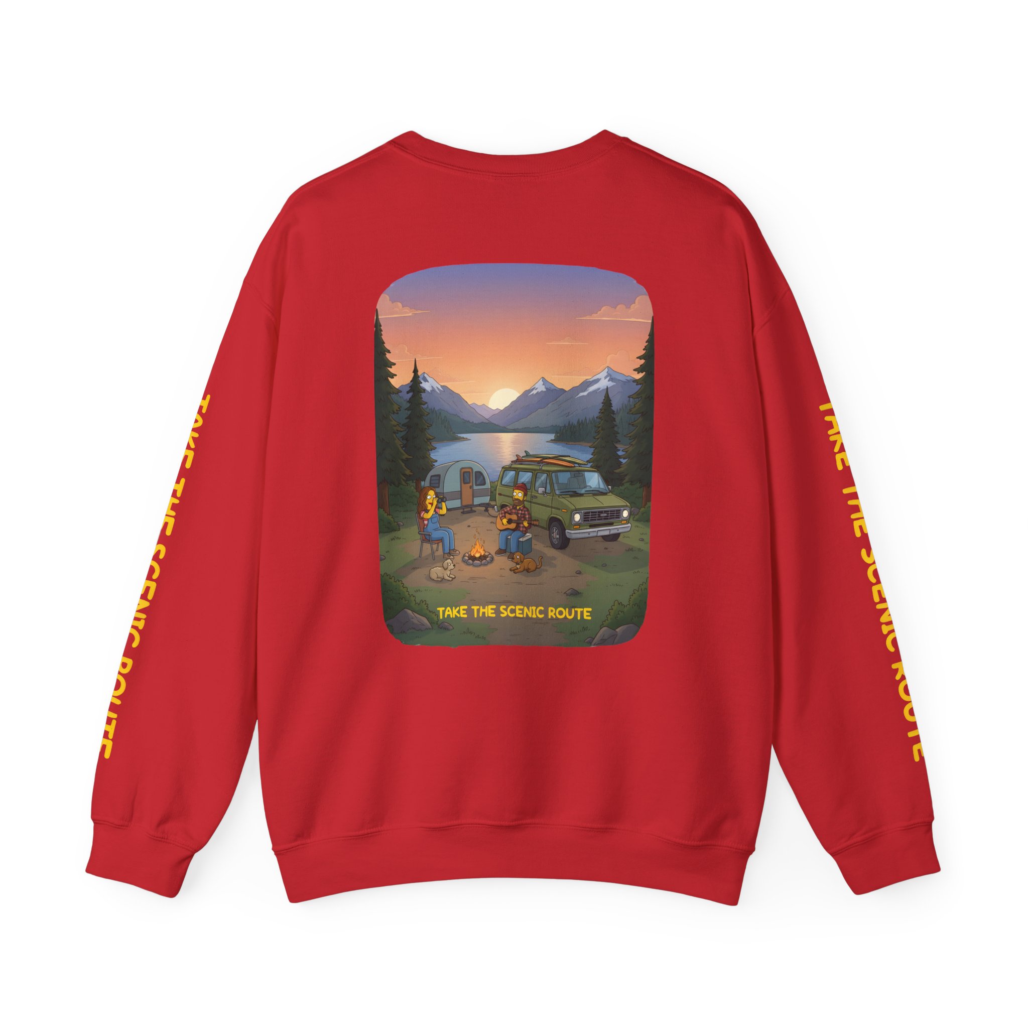 Unisex Heavy Blend™ Crewneck Sweatshirt — "Take The Scenic Route" Design Sitcom-Line