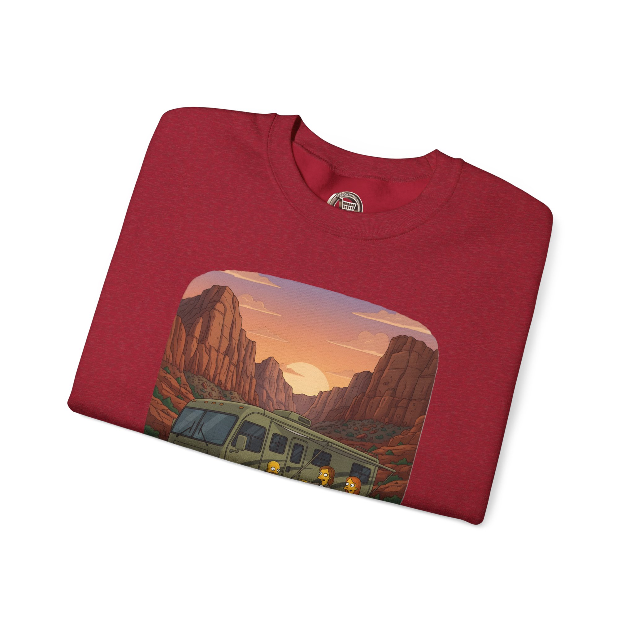 Unisex Heavy Blend™ Crewneck Sweatshirt — "Adventure Is Calling-I Must Go" Design Sitcom-Line