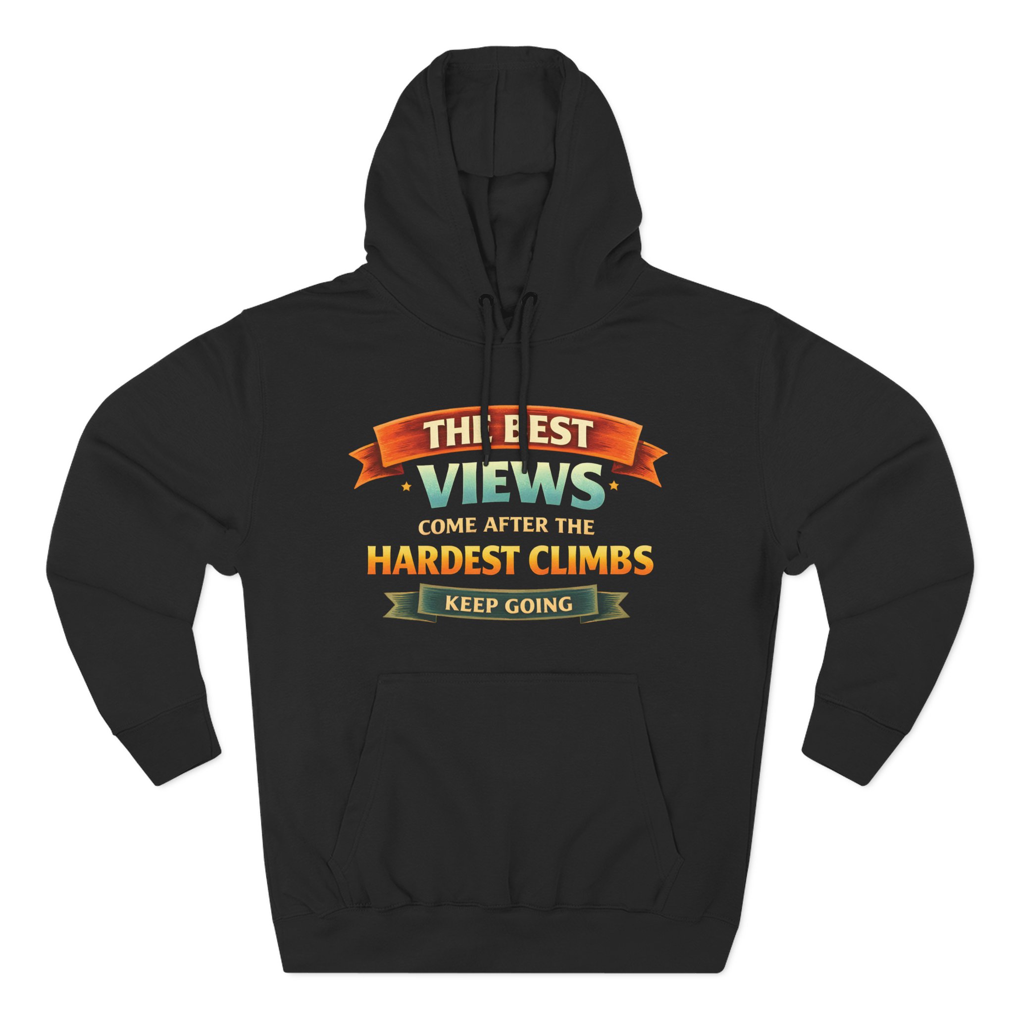 Three-Panel Fleece Hoodie - "The Best Views" Design Scenic-Line
