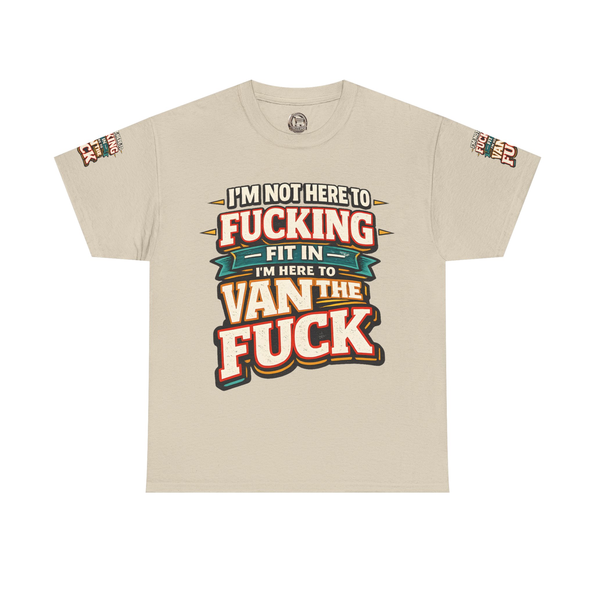 Unisex Heavy Cotton Tee — "I´m Not Here To Fucking Fit In" Design F**K-Line