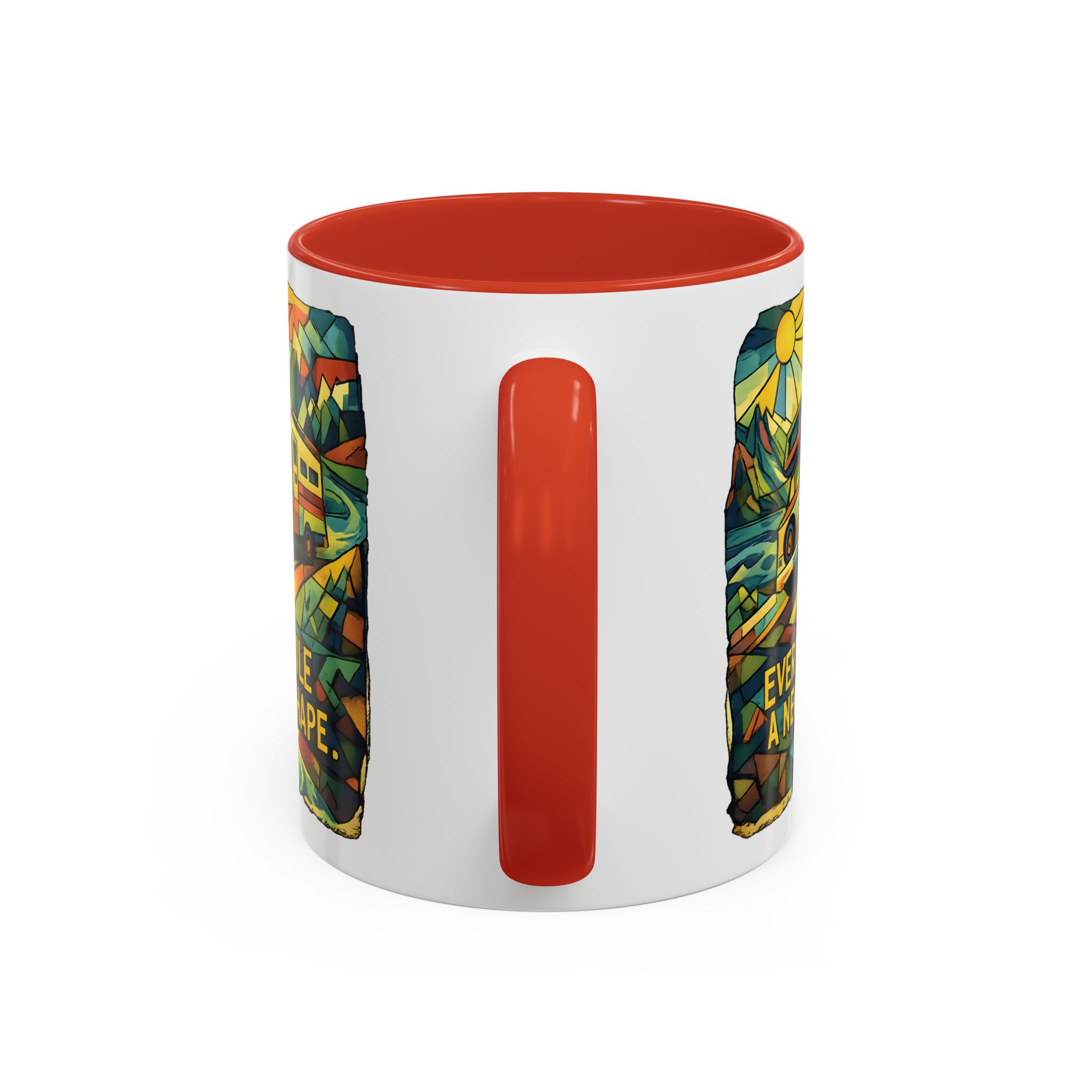 11152379472272674481_2048.jpeg Accent Coffee Mug (11, 15oz) — "Every Mile A New Shape" Design Cubic-Line