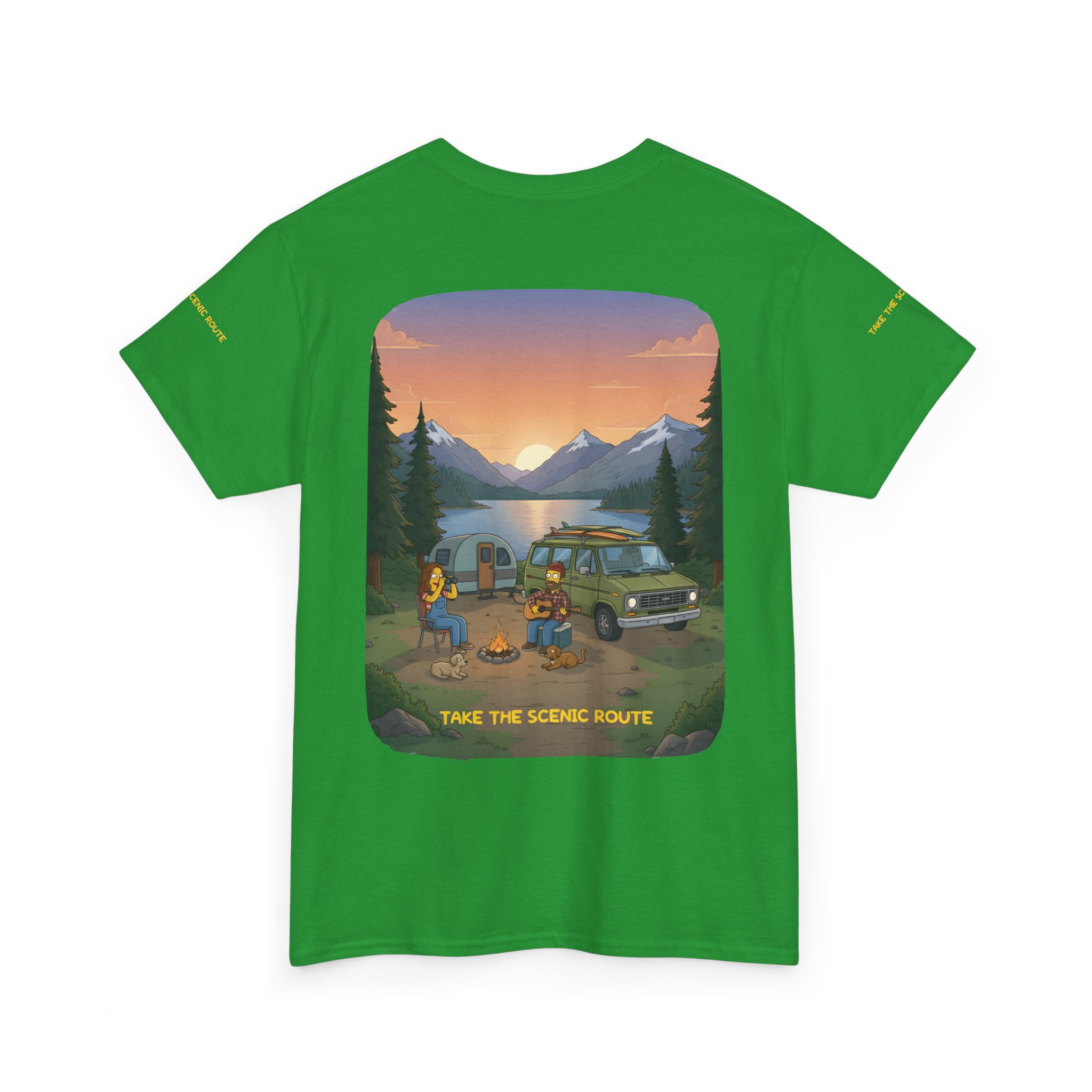 Unisex Heavy Cotton Tee — "Take The Scenic Route" Design Sitcom-Line