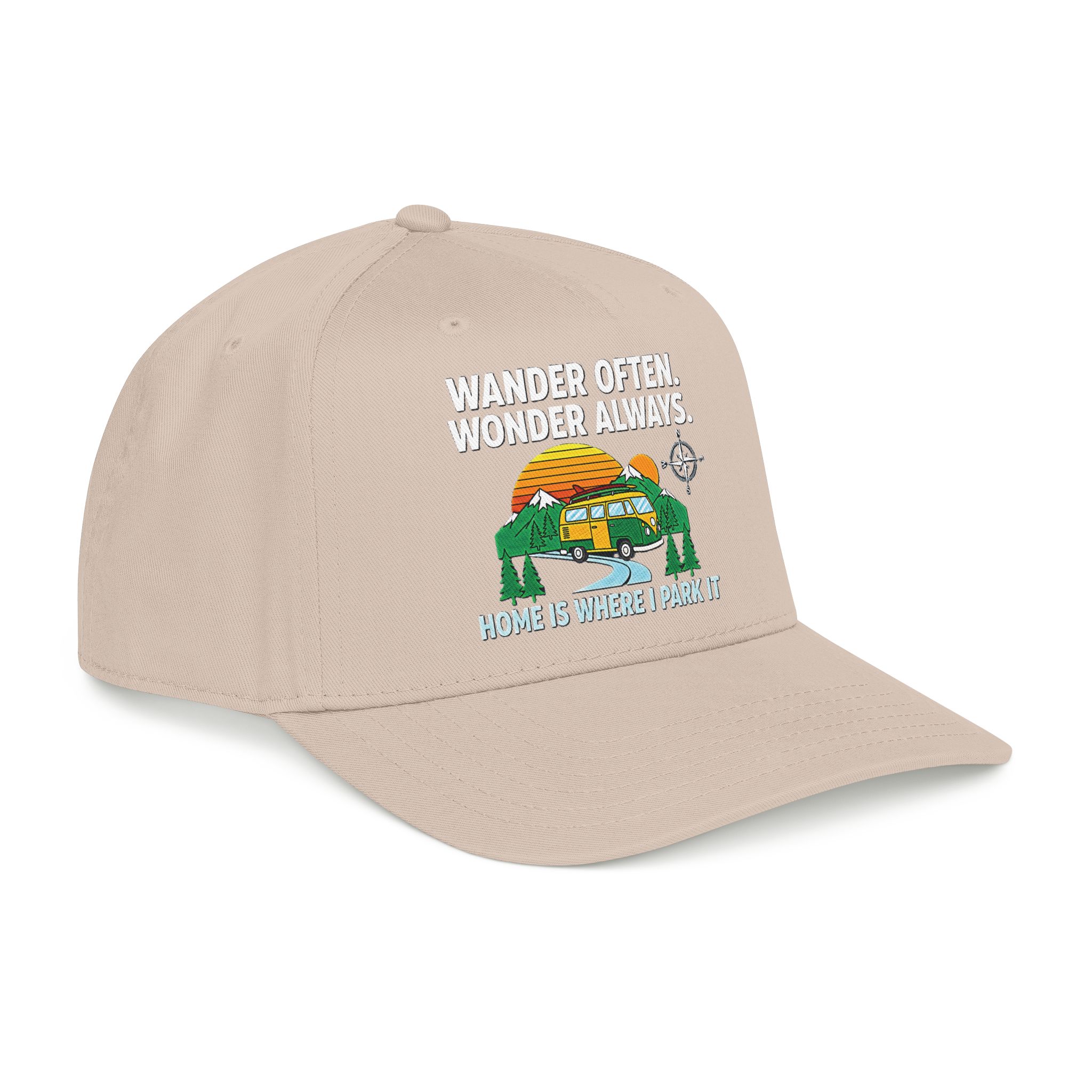 Baseball Cap — "Fueled by Exploration" Adventure Is My Compass Camper Hat