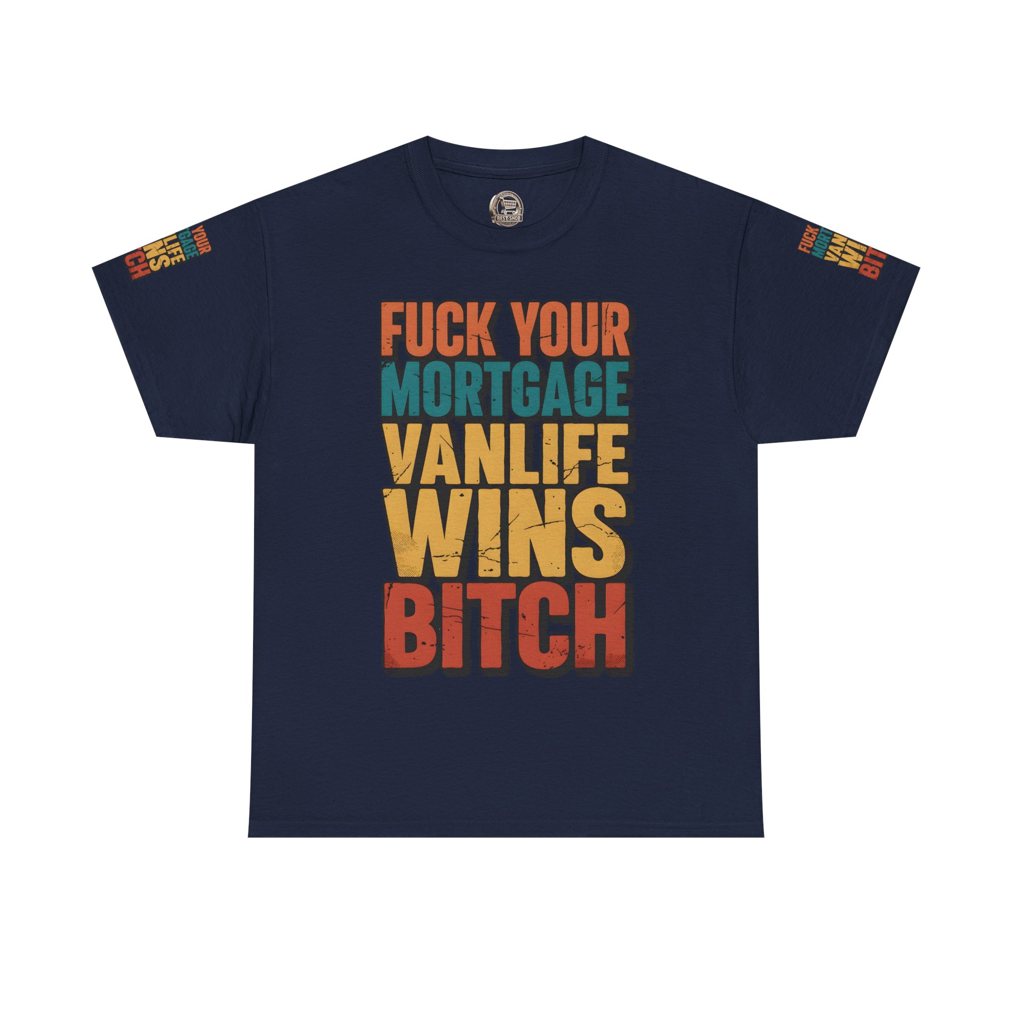 Unisex Heavy Cotton Tee — "Fuck Your Mortgage" Design F**K-Line