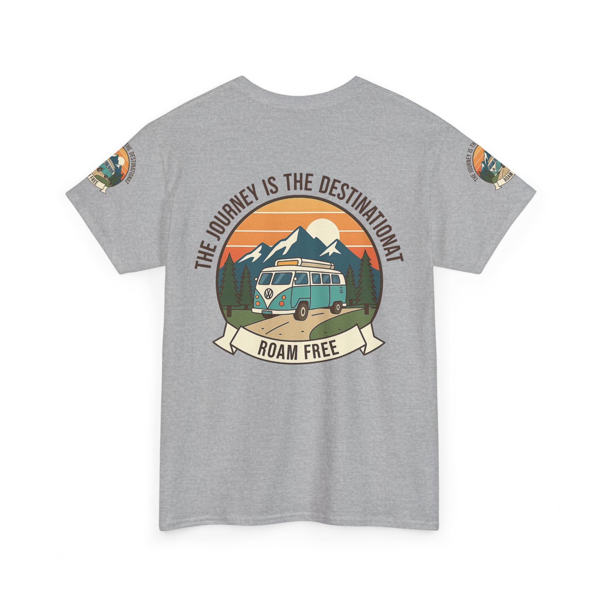 Unisex Heavy Cotton Tee — "The Journey Is The Destination" Roam Free Travel Shirt