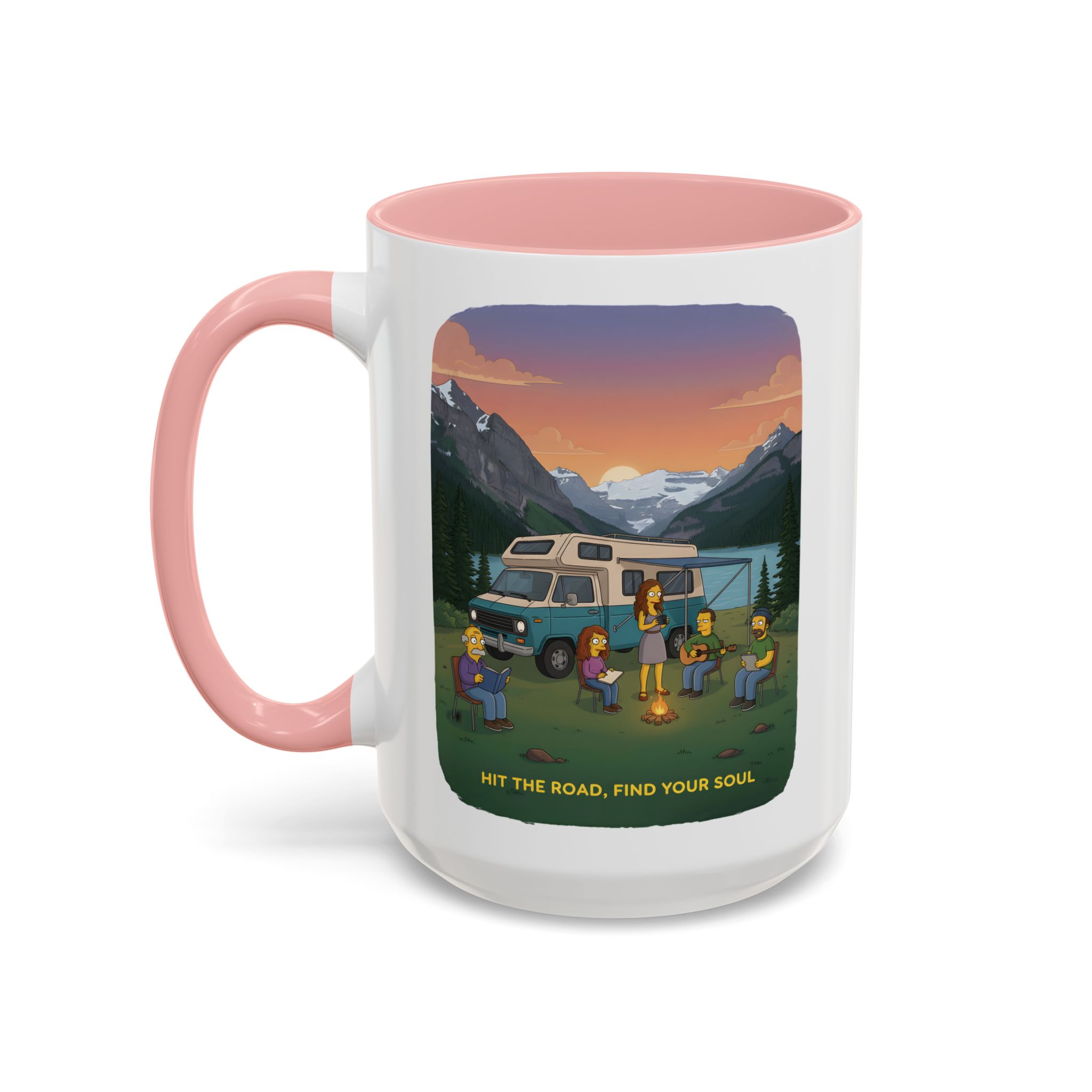 Accent Coffee Mug (11, 15oz) — "Hit The Road-Find Your Soul" Design Sitcom-Line