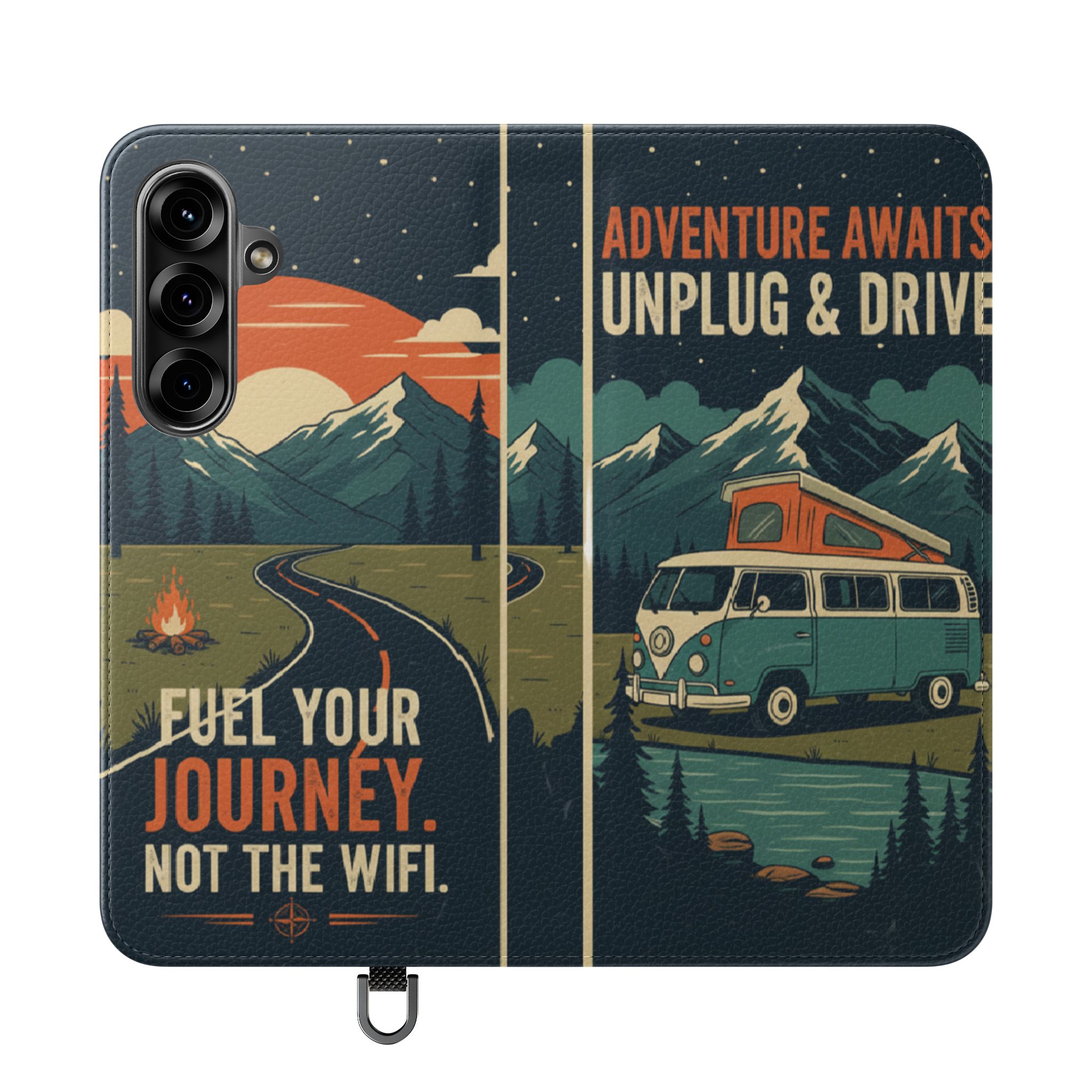 Flip Phone Case — "Fuel Your Journey, Not the Wifi" Wallet Cover