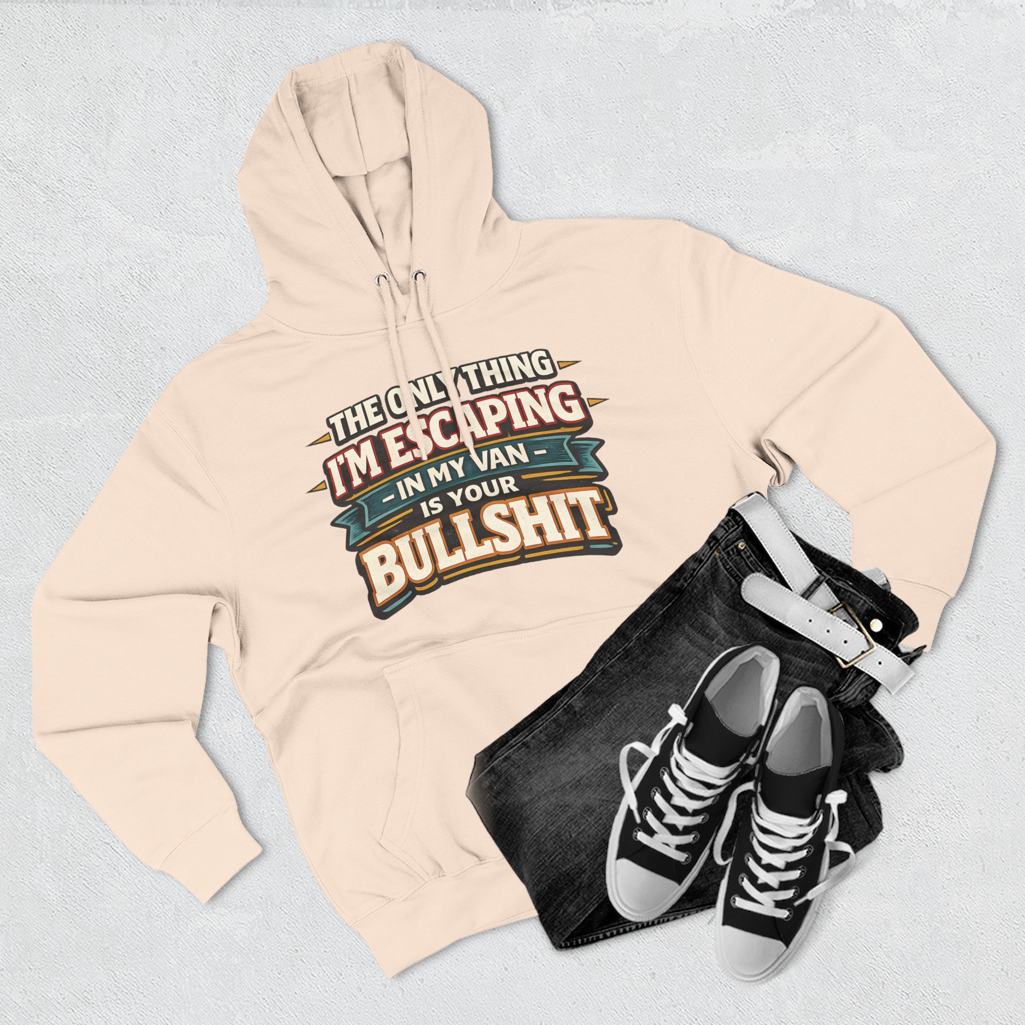 11215106469206695851_2048.jpeg Three-Panel Fleece Hoodie - "The Only Thing I´m Escaping" Design F**K-Line