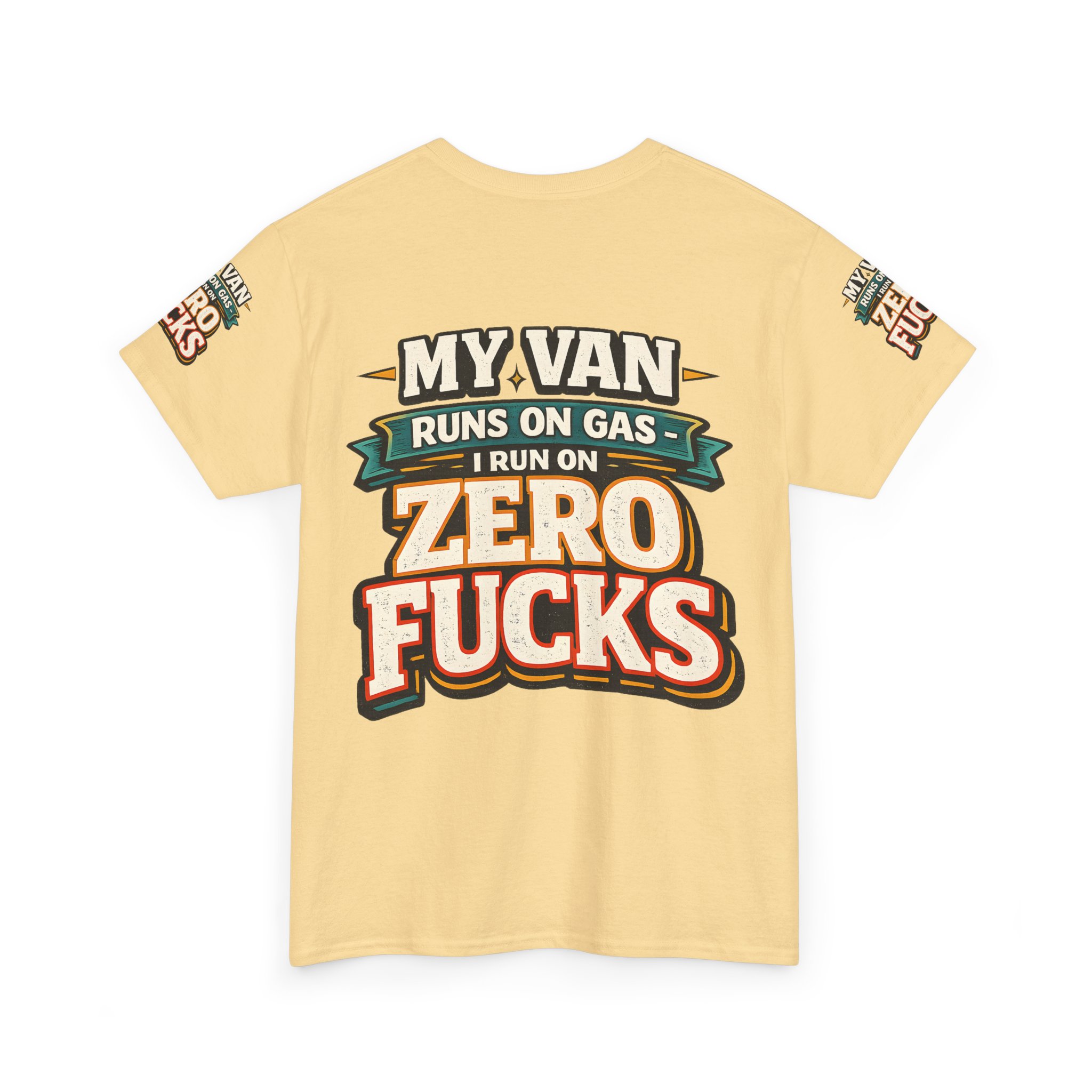 Unisex Heavy Cotton Tee — "My Van Runs On Gas" Design F**K-Line
