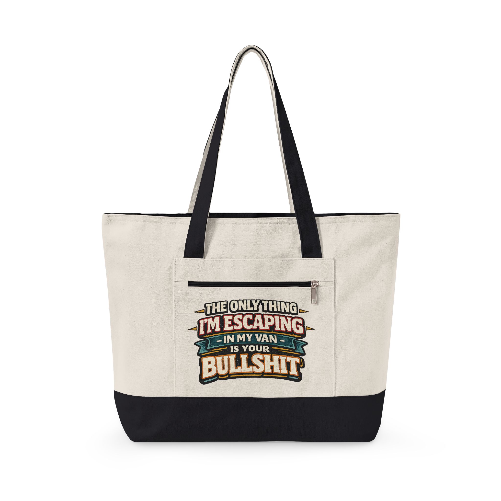 Zippered Canvas Tote — "The Only Thing Im Escaping" (Design F**K-Line)