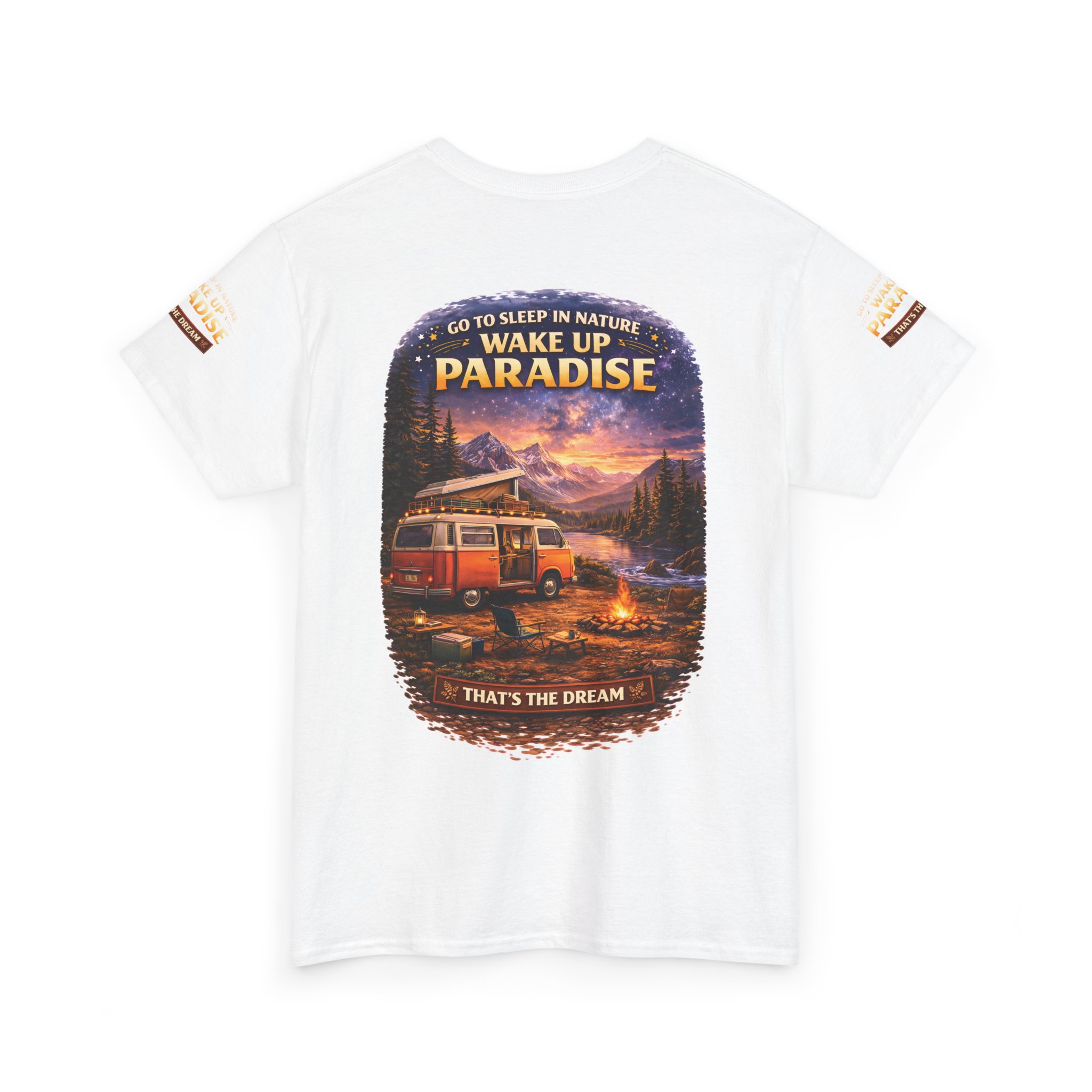Unisex Heavy Cotton Tee — "Go Sleep In Nature" Design Scenic-Line