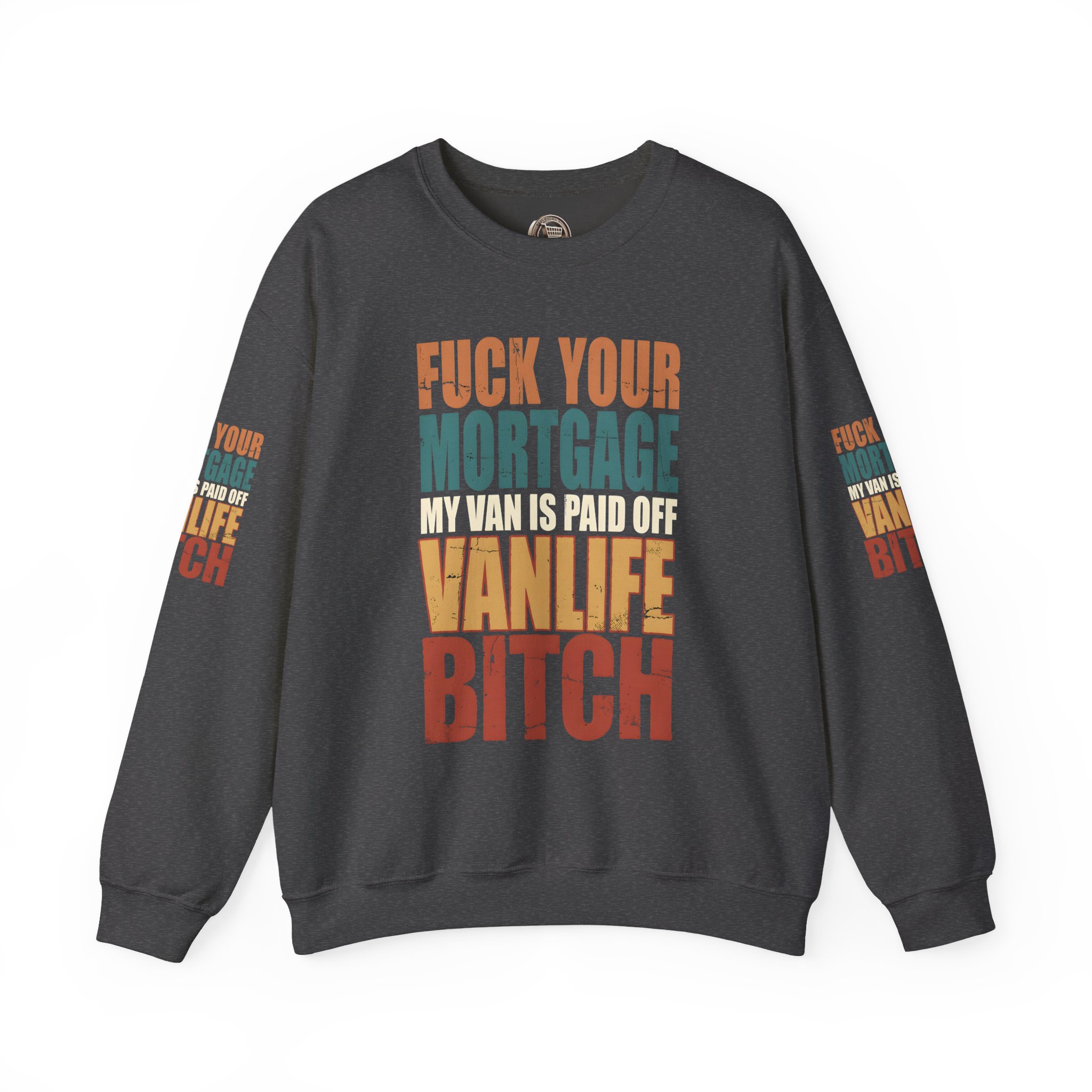 Unisex Heavy Blend™ Crewneck Sweatshirt — "Fuck Your Mortgage" Design F**K-Line