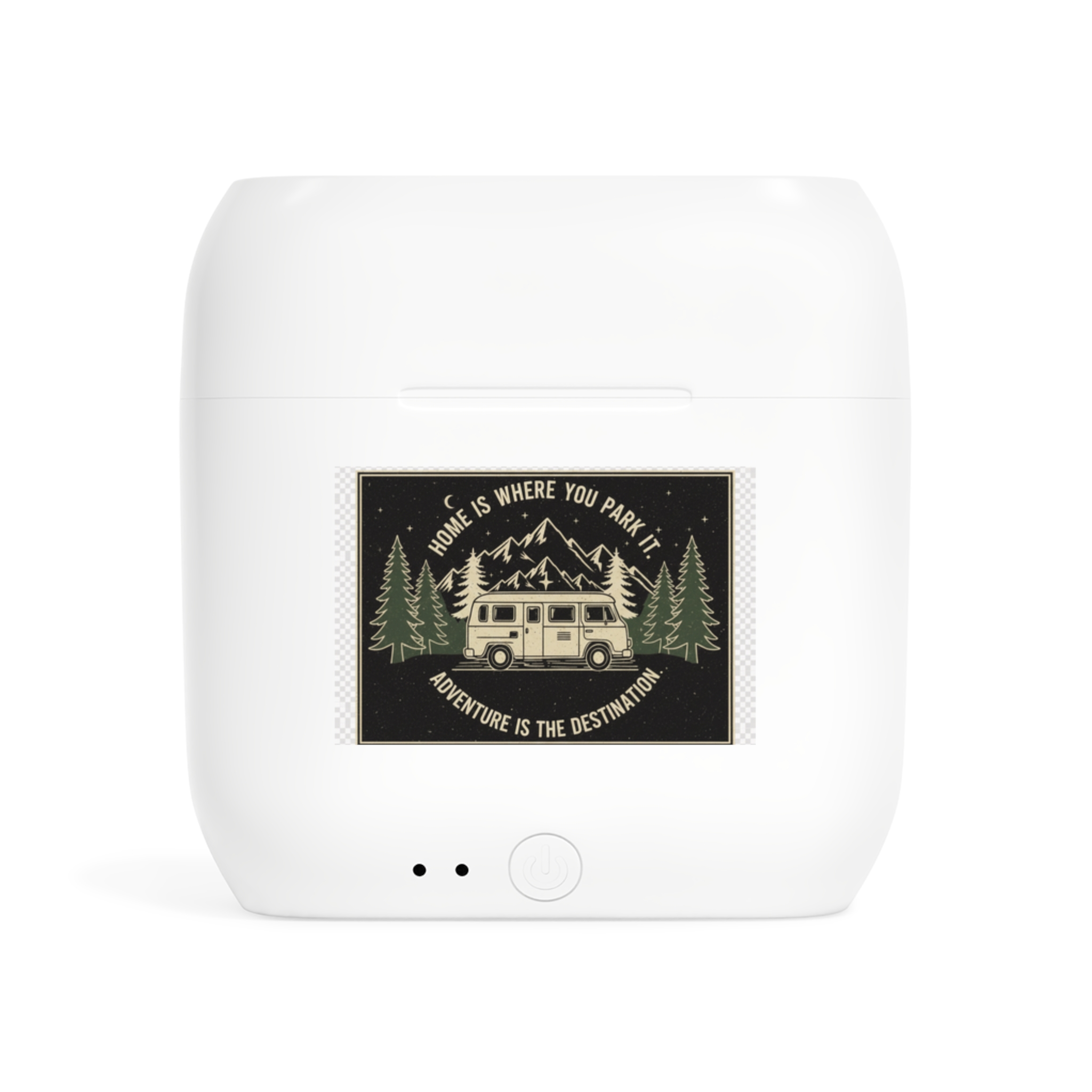 11231115484717045860_2048-1.jpeg Wireless Earbuds Case — "Home Is Where You Park IT-Adventure Is The Destination" Camper Van Outdoor Sticker Design