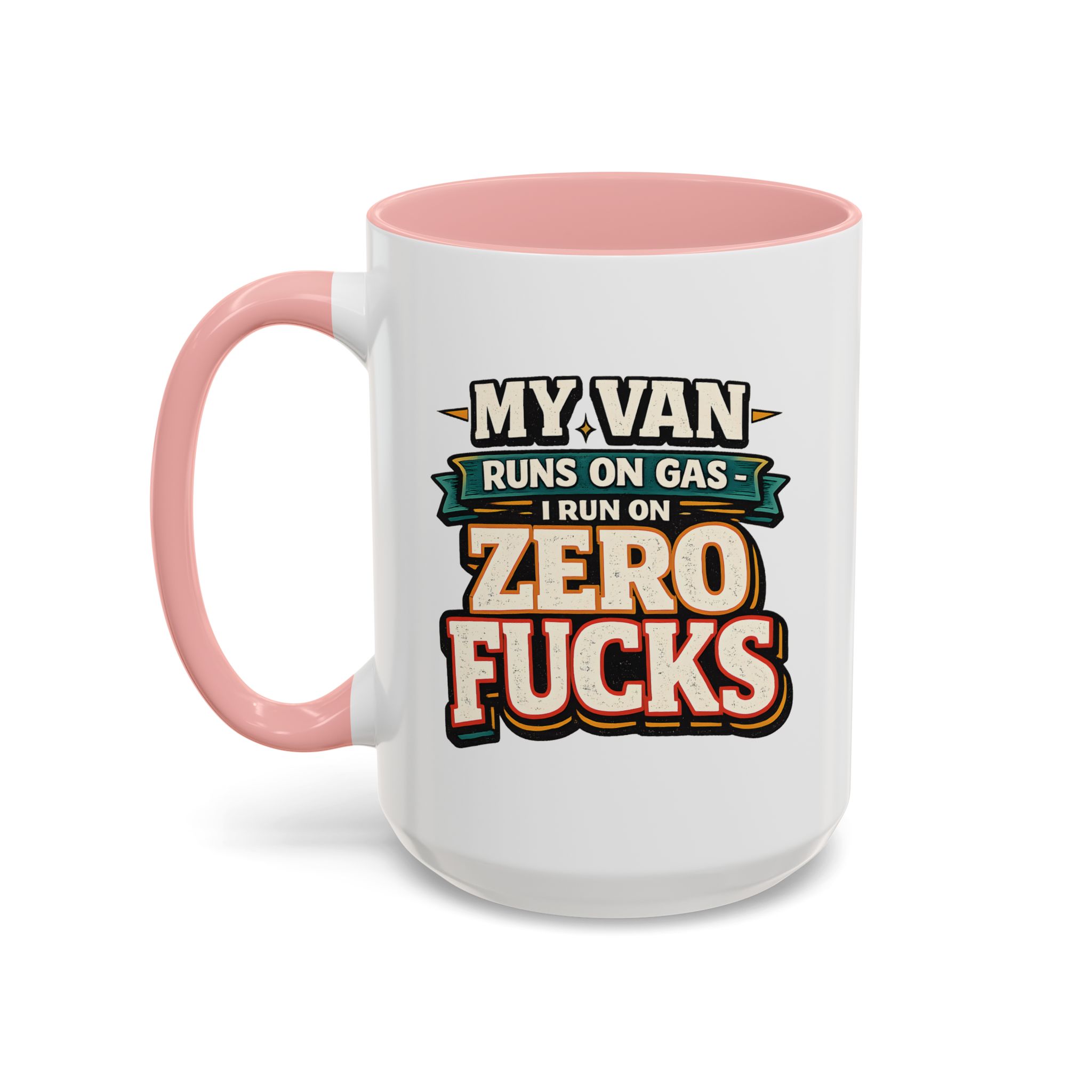 Accent Coffee Mug (11, 15oz) — "My Van Runs On Gas" Design F**K-Line