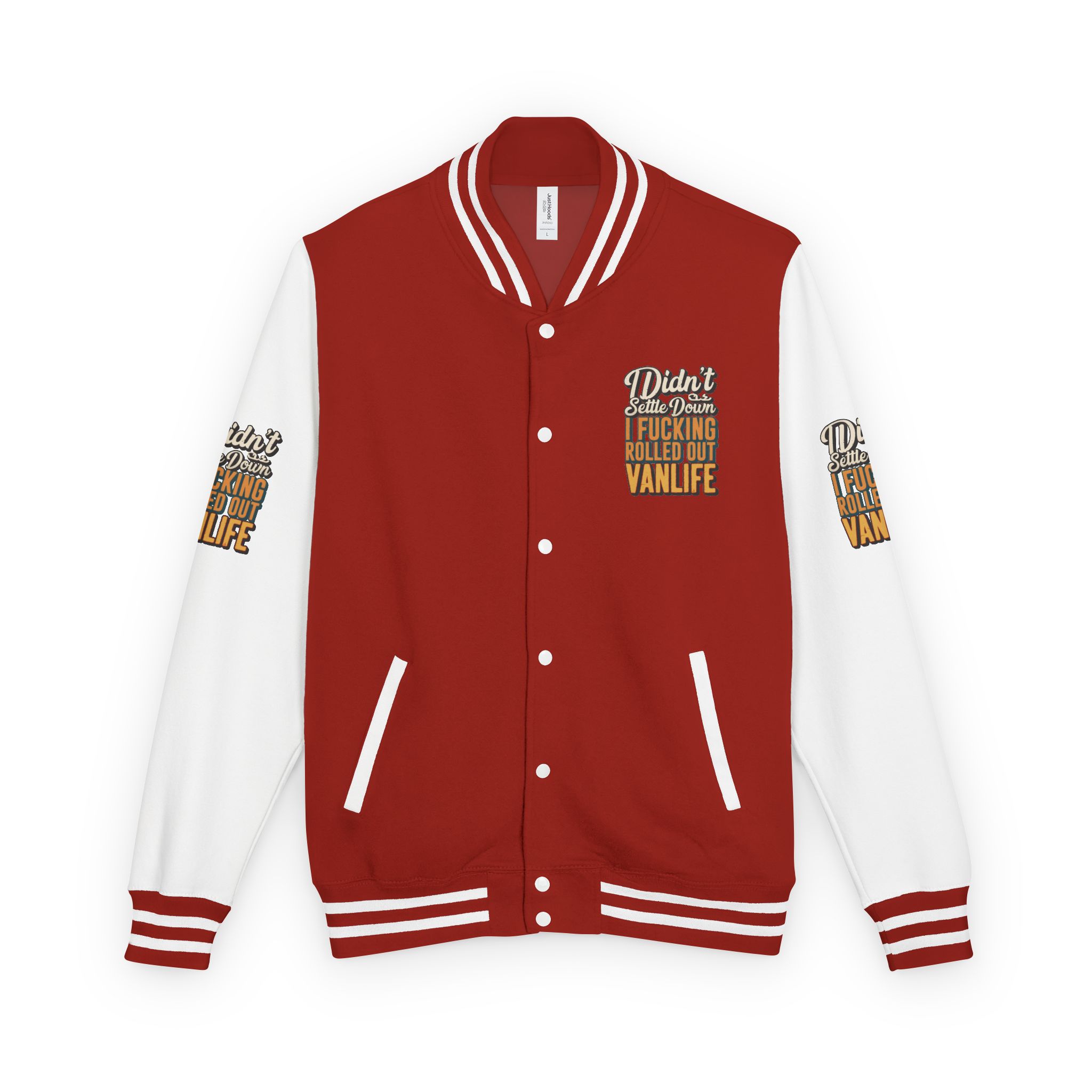 Unisex Heavyweight Letterman Jacket — "Dind´t Settle Down" Design F**K-Line