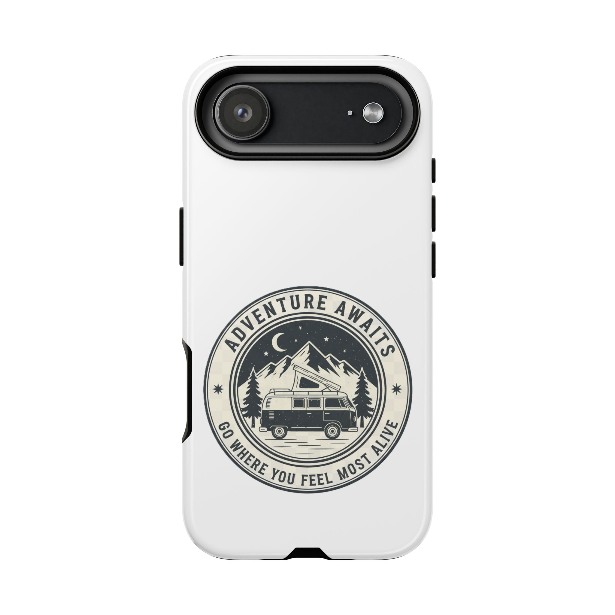 Phone Case — "Adventure Awaits-Go Where You Feel Most Alive" Camper Van Design