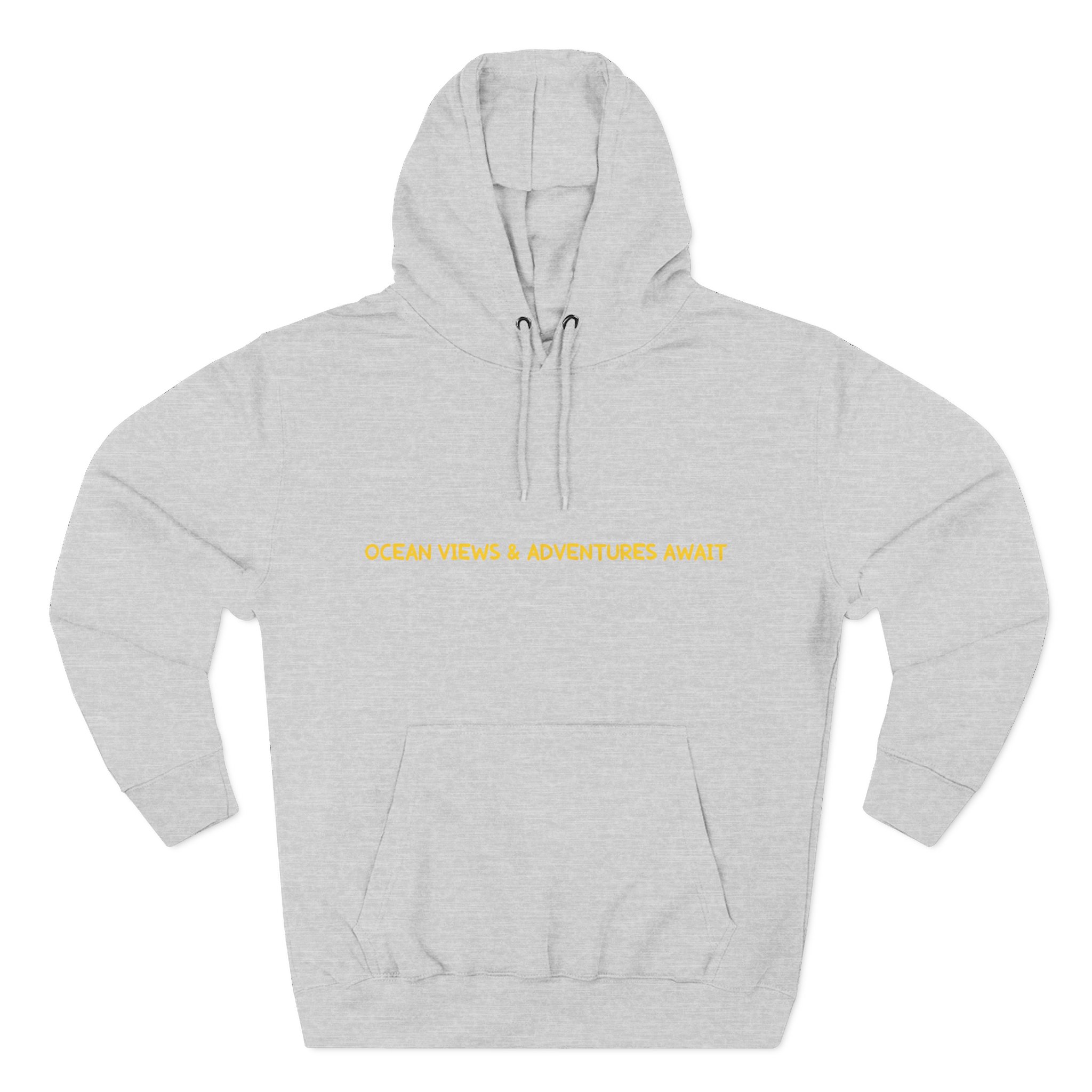 Three-Panel Fleece Hoodie - "Ocean Views-Adventures Awaits" Design Sitcom-Line