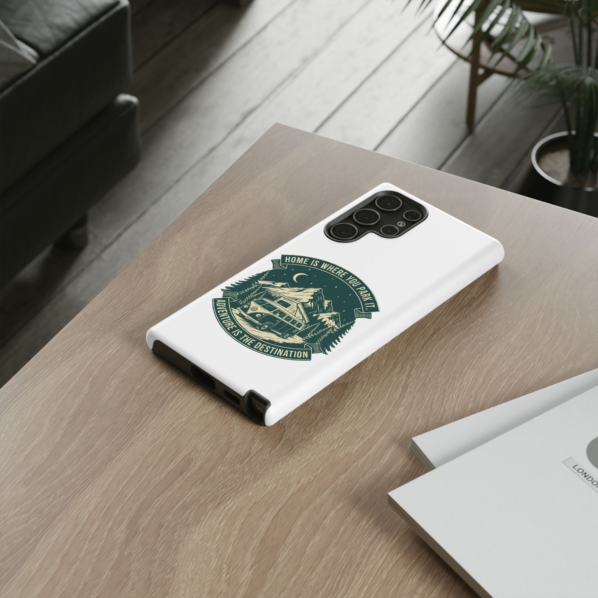 Phone Case — "Home Is Where You Park It-Adventure is the destination" Camper Van Design