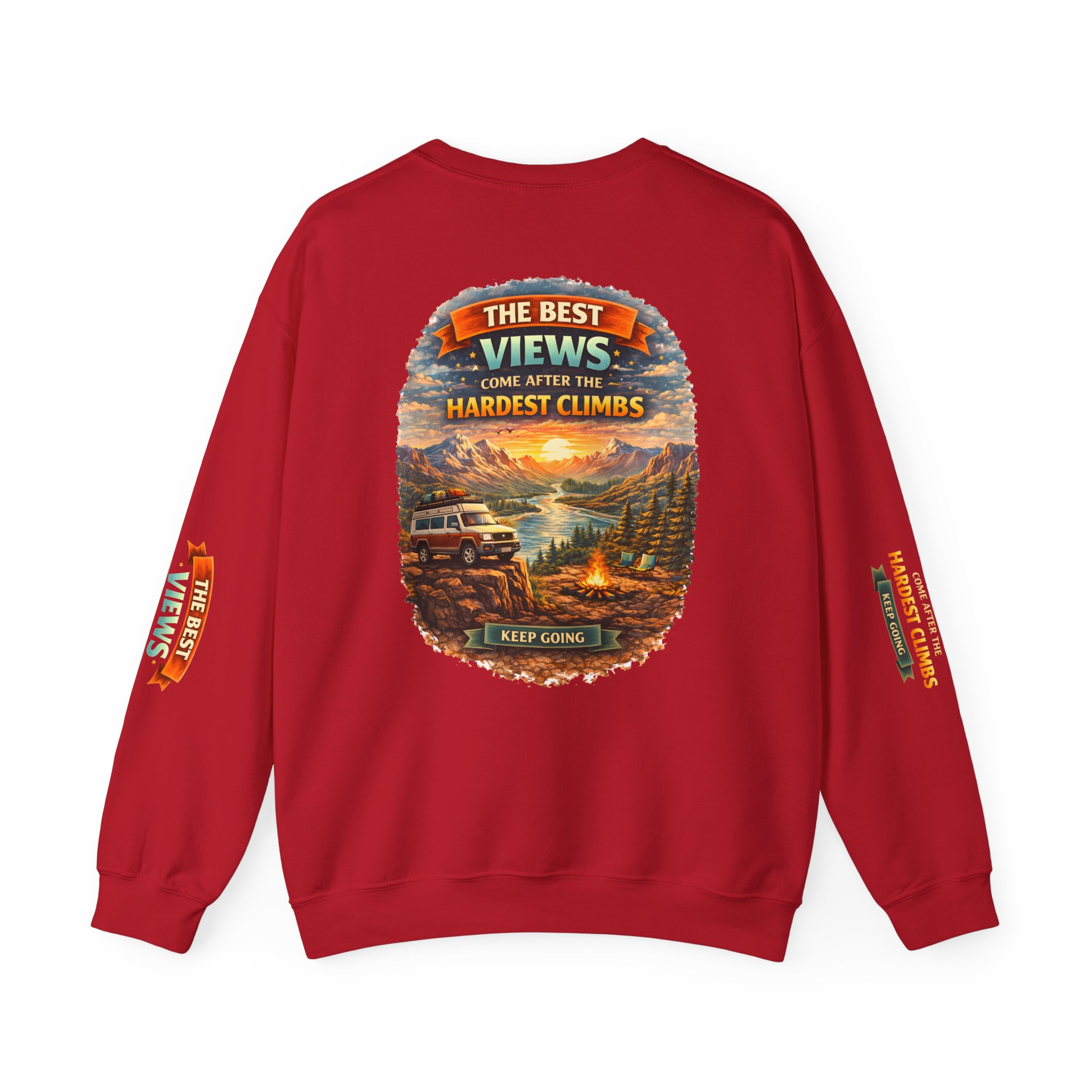 Unisex Heavy Blend™ Crewneck Sweatshirt — "The Best Views" Design Scenic-Line