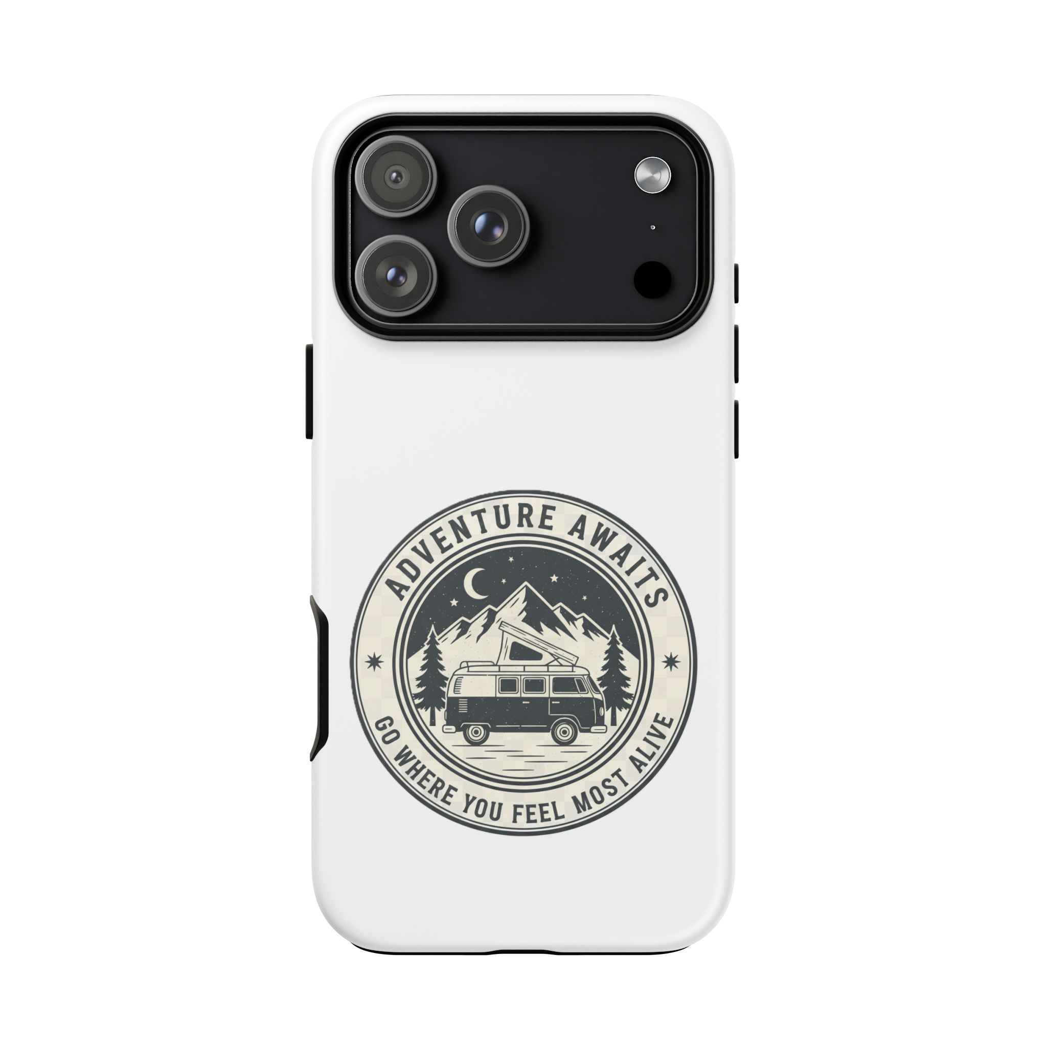 Phone Case — "Adventure Awaits-Go Where You Feel Most Alive" Camper Van Design