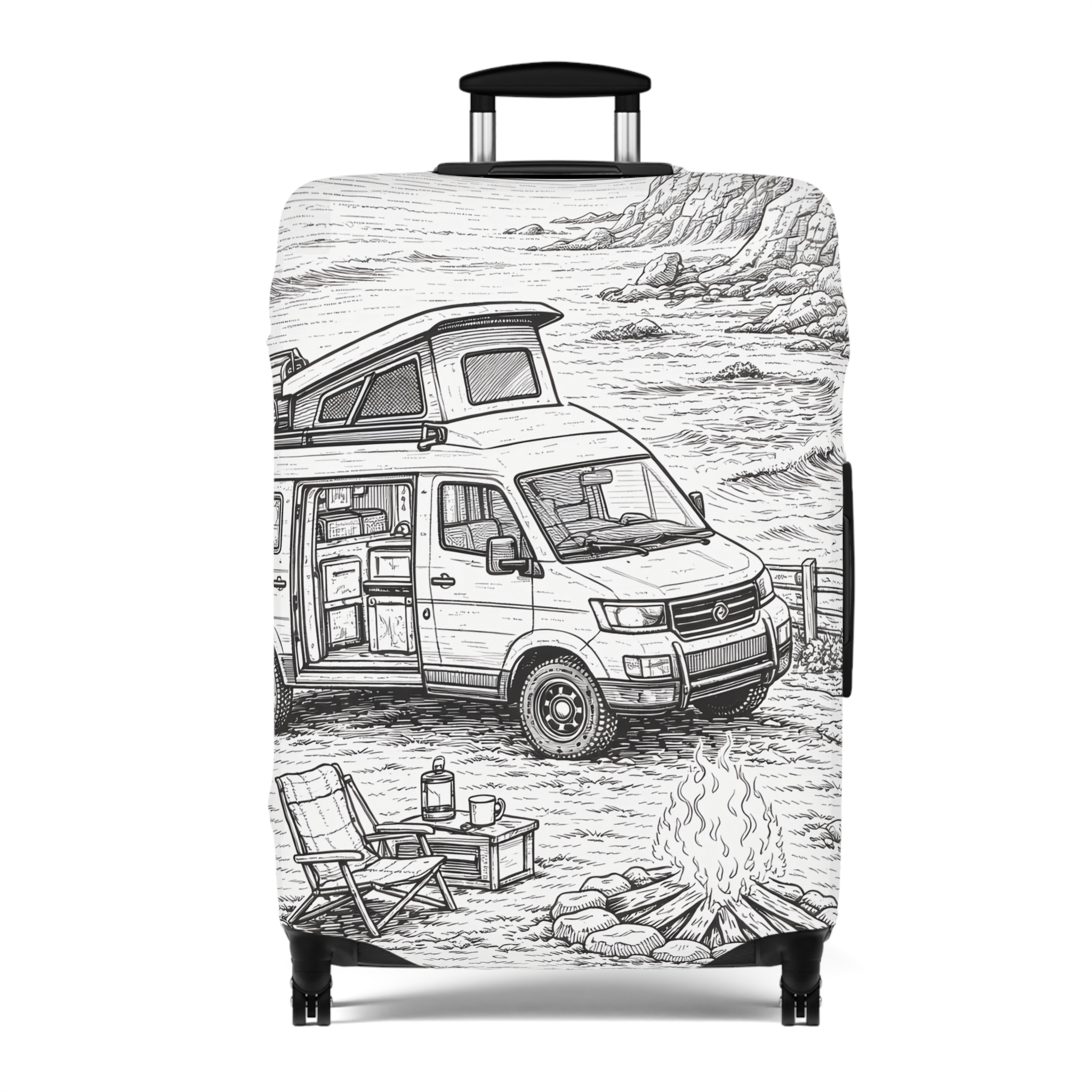 11261342821661148407_2048.jpeg Luggage Cover — Adventure Camper Sketch Travel Suitcase