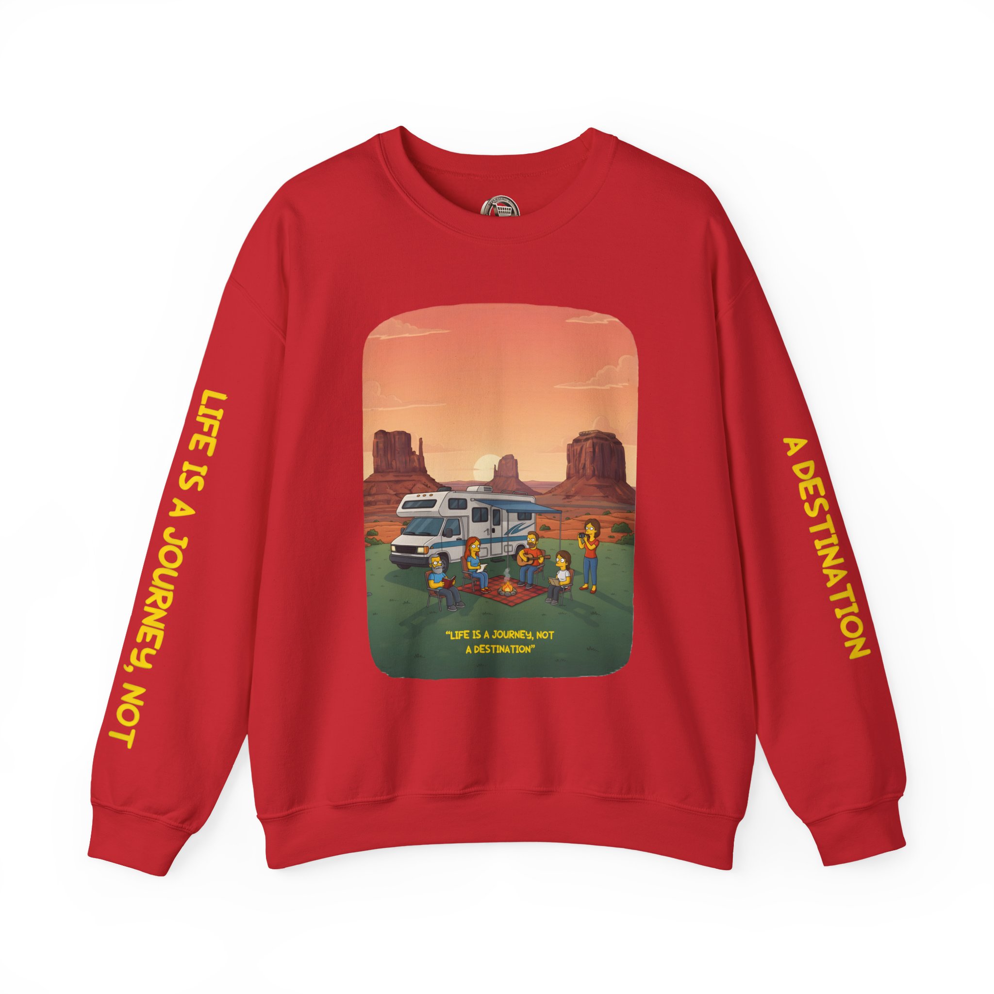Unisex Heavy Blend™ Crewneck Sweatshirt — "Life Is A Journey-Not A Destination" Design Sitcom-Line