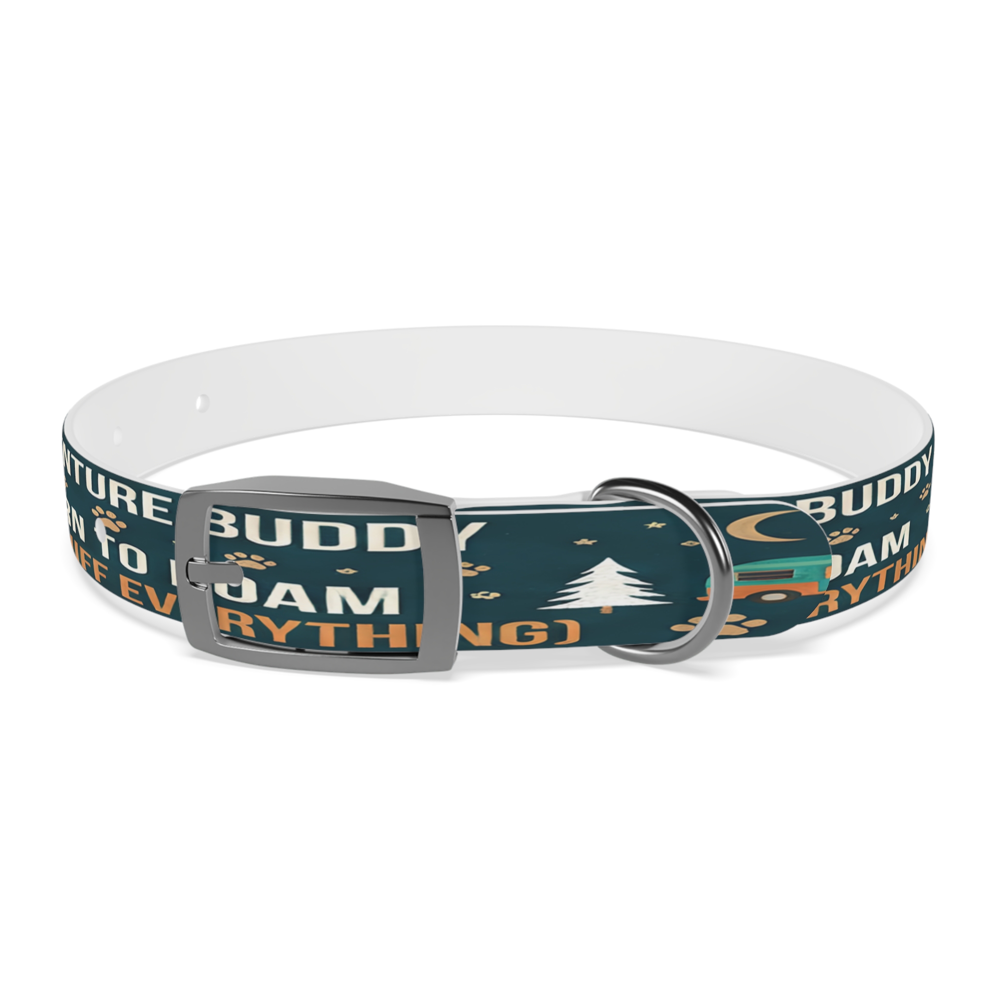 11262237331153075587_4096.jpeg Dog Collar — 'Born to Roam (and Sniff Everything)' Outdoor Pet Collar