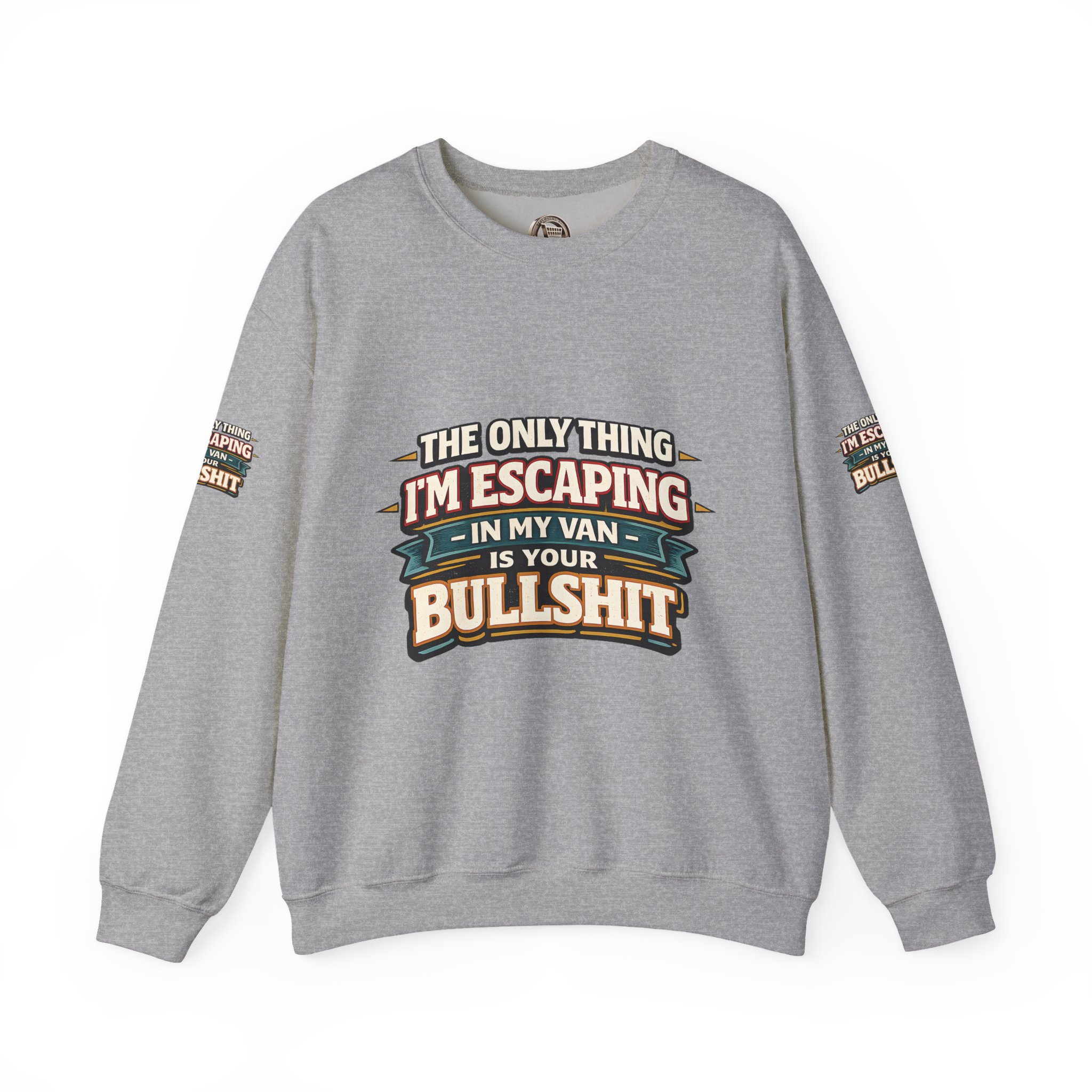 Unisex Heavy Blend™ Crewneck Sweatshirt — "The Only Thing I´m Escaping" Design F**K-Line