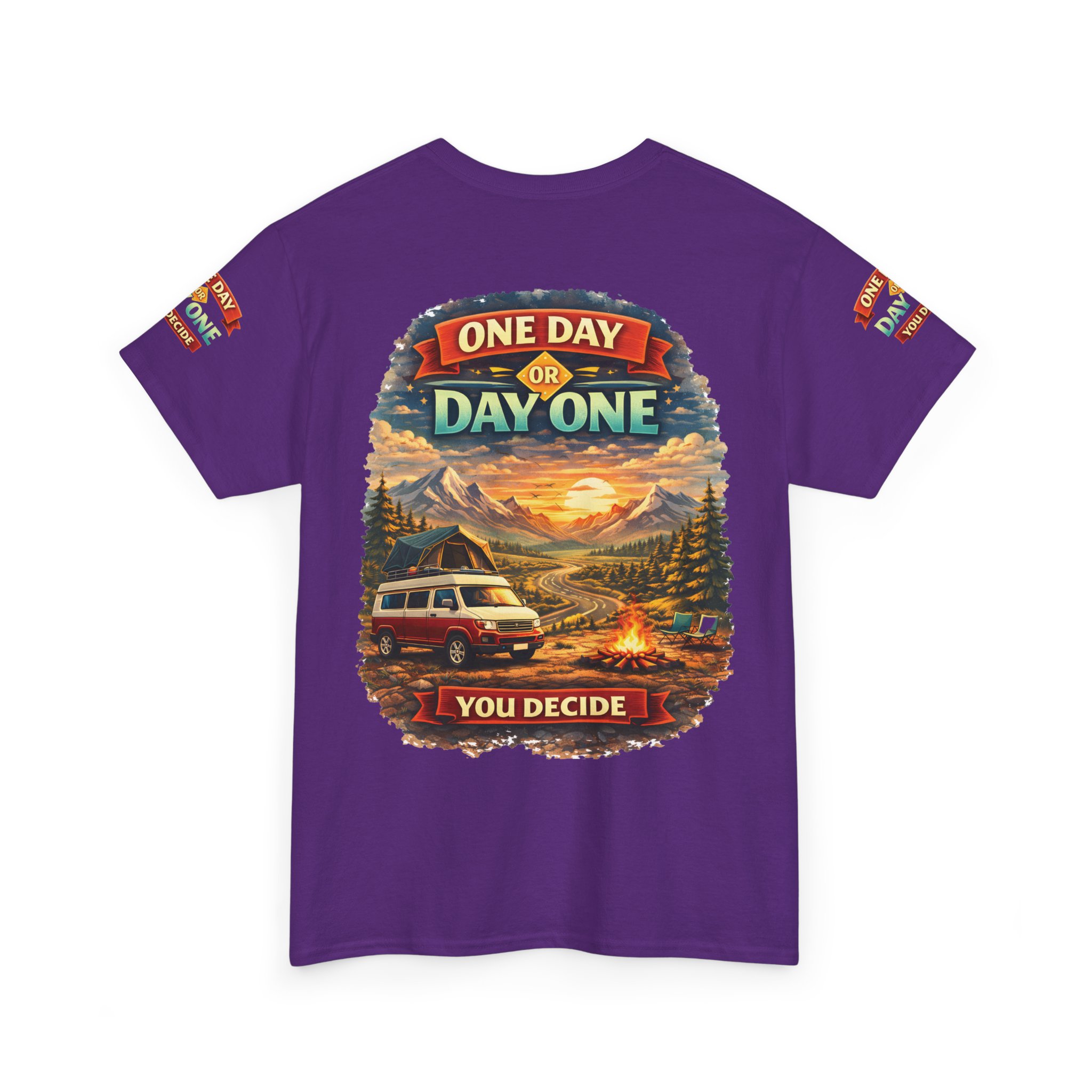 11267225640179261728_2048.jpeg Unisex Heavy Cotton Tee — "One Day Or Day One" Design Scenic-Line