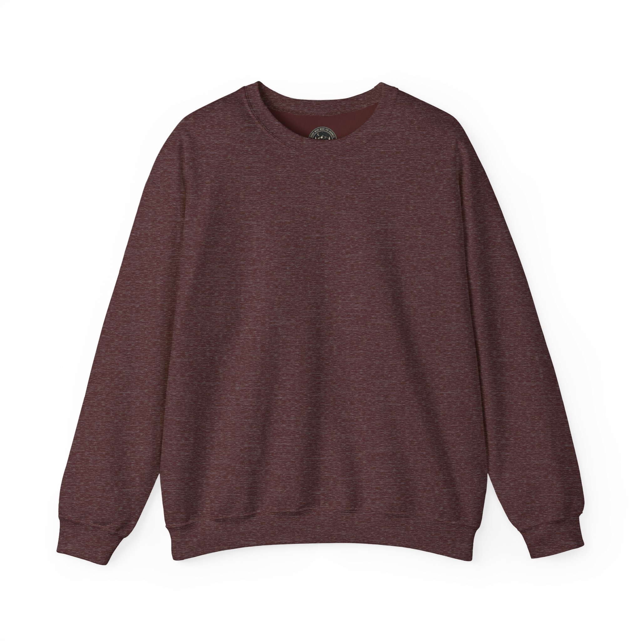 Crewneck Sweatshirt — "ROAD WHERE MADE FOR JOURNEYS-NOT DESTINATIONS" (Only Back printed) Vintage Camper Van Outdoor Graphic
