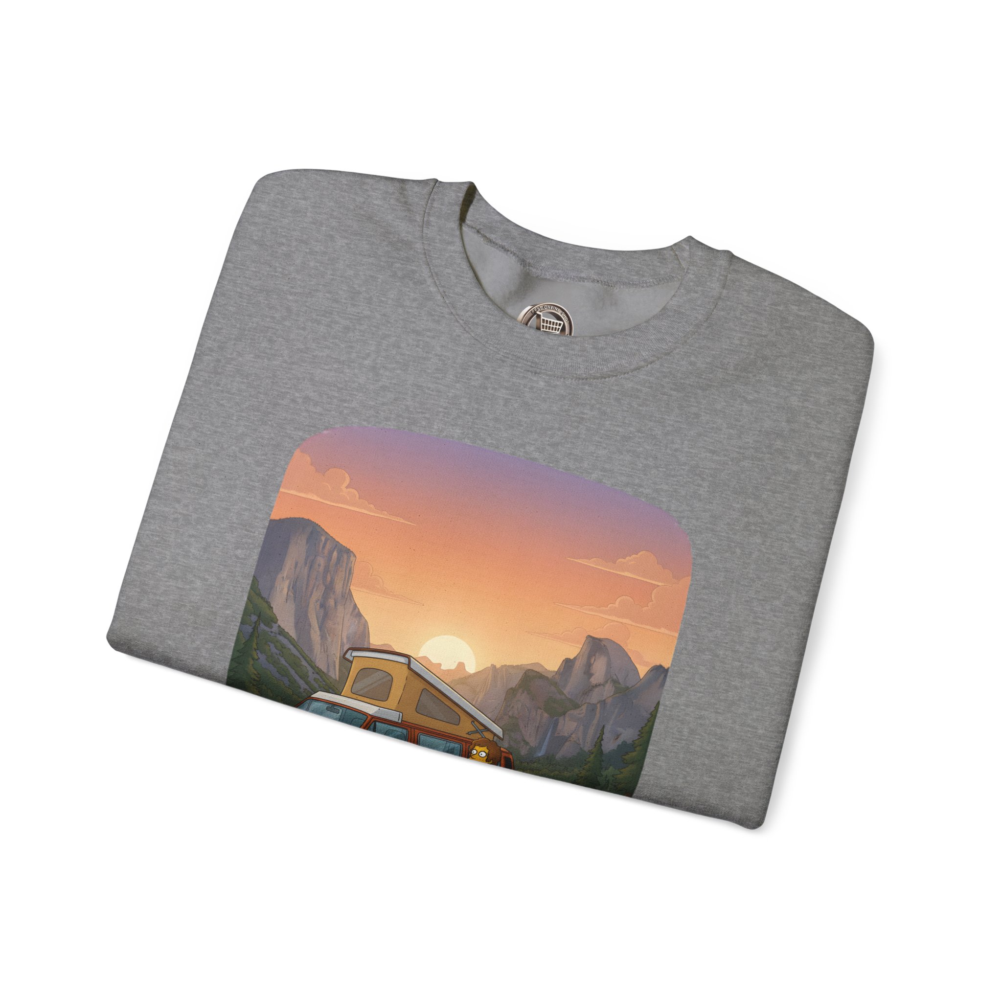 Unisex Heavy Blend™ Crewneck Sweatshirt — "Camp Where You Roam" Design Sitcom-Line