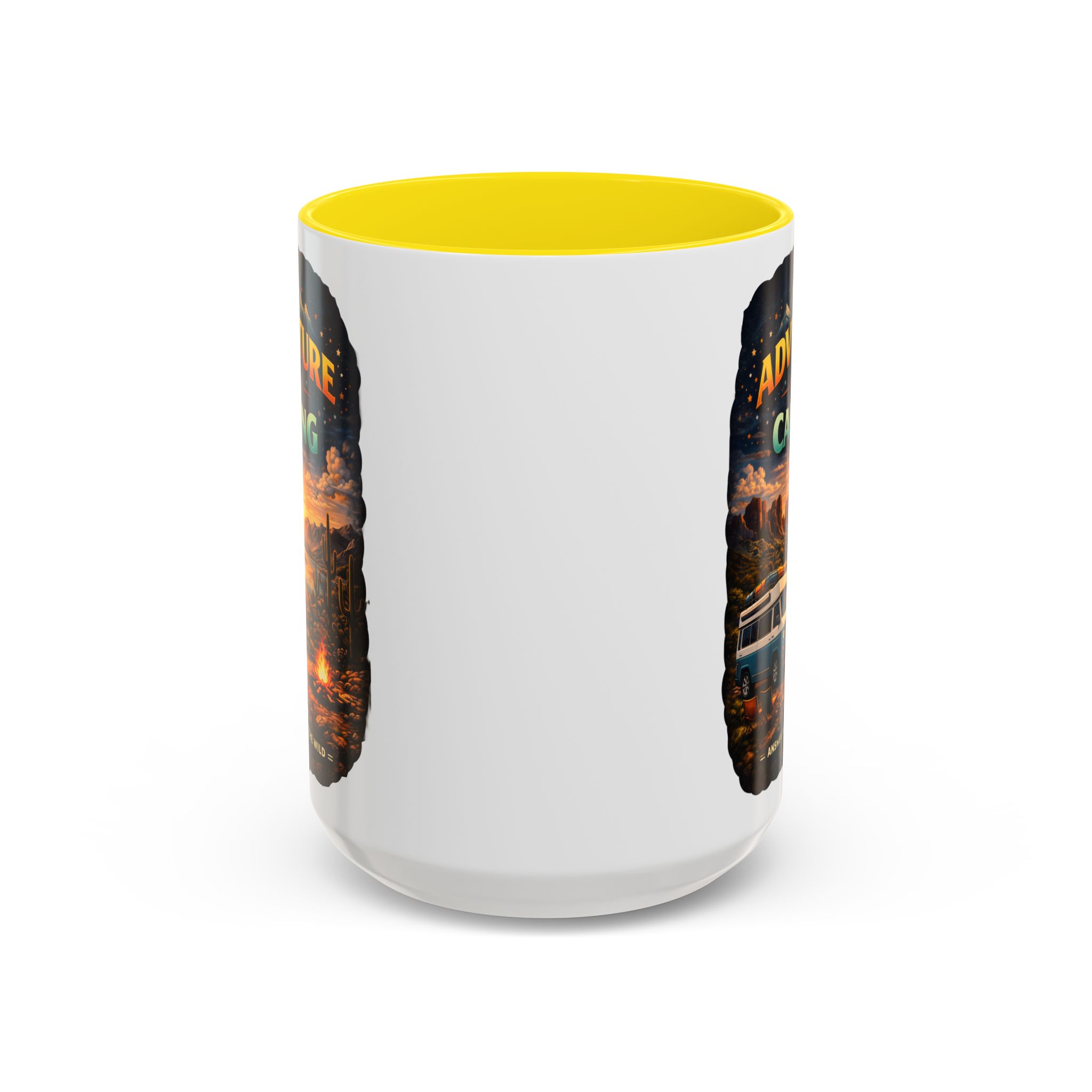 Accent Coffee Mug (11, 15oz) — "Adventure Is Calling" Design Scenic-Line