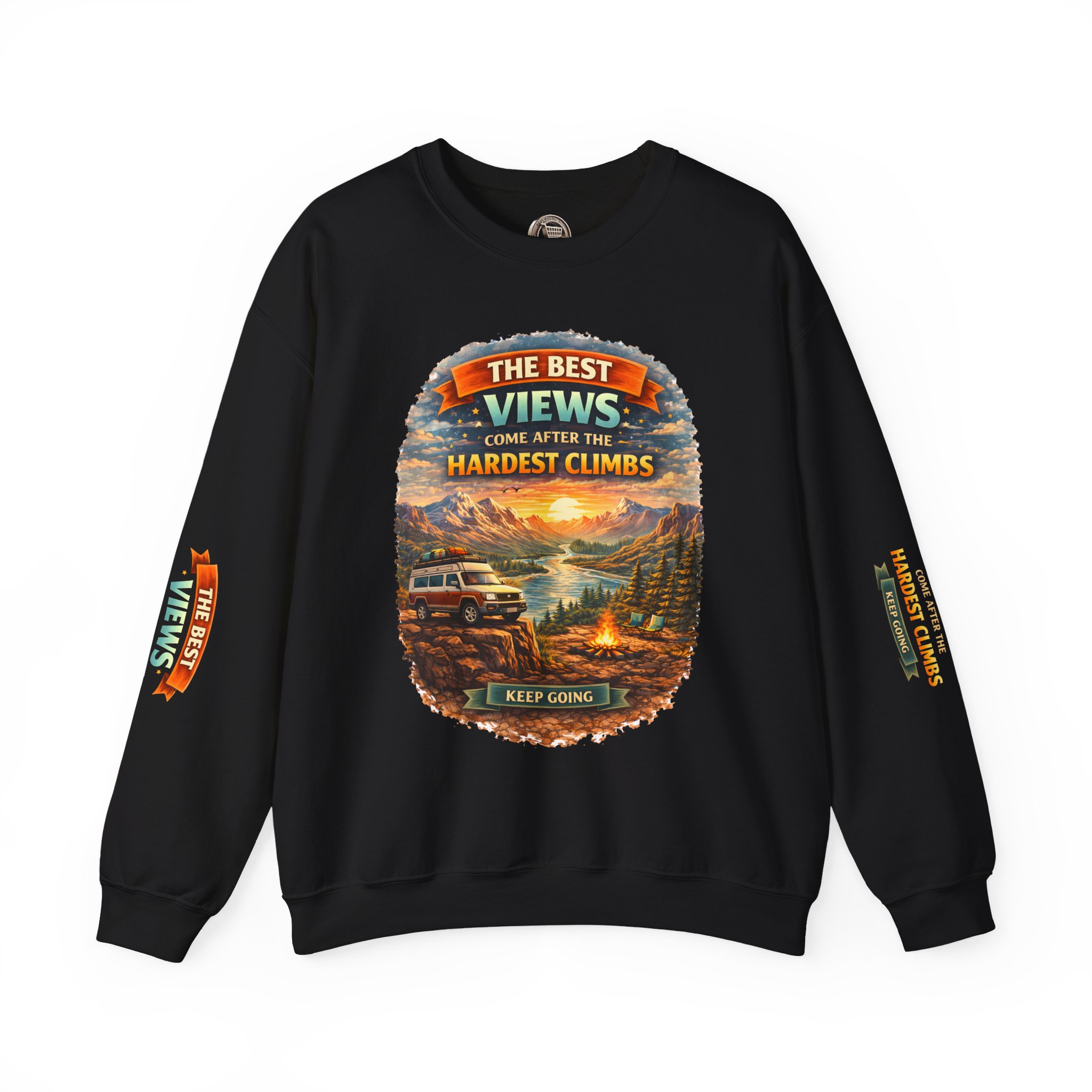 Unisex Heavy Blend™ Crewneck Sweatshirt — "The Best Views" Design Scenic-Line