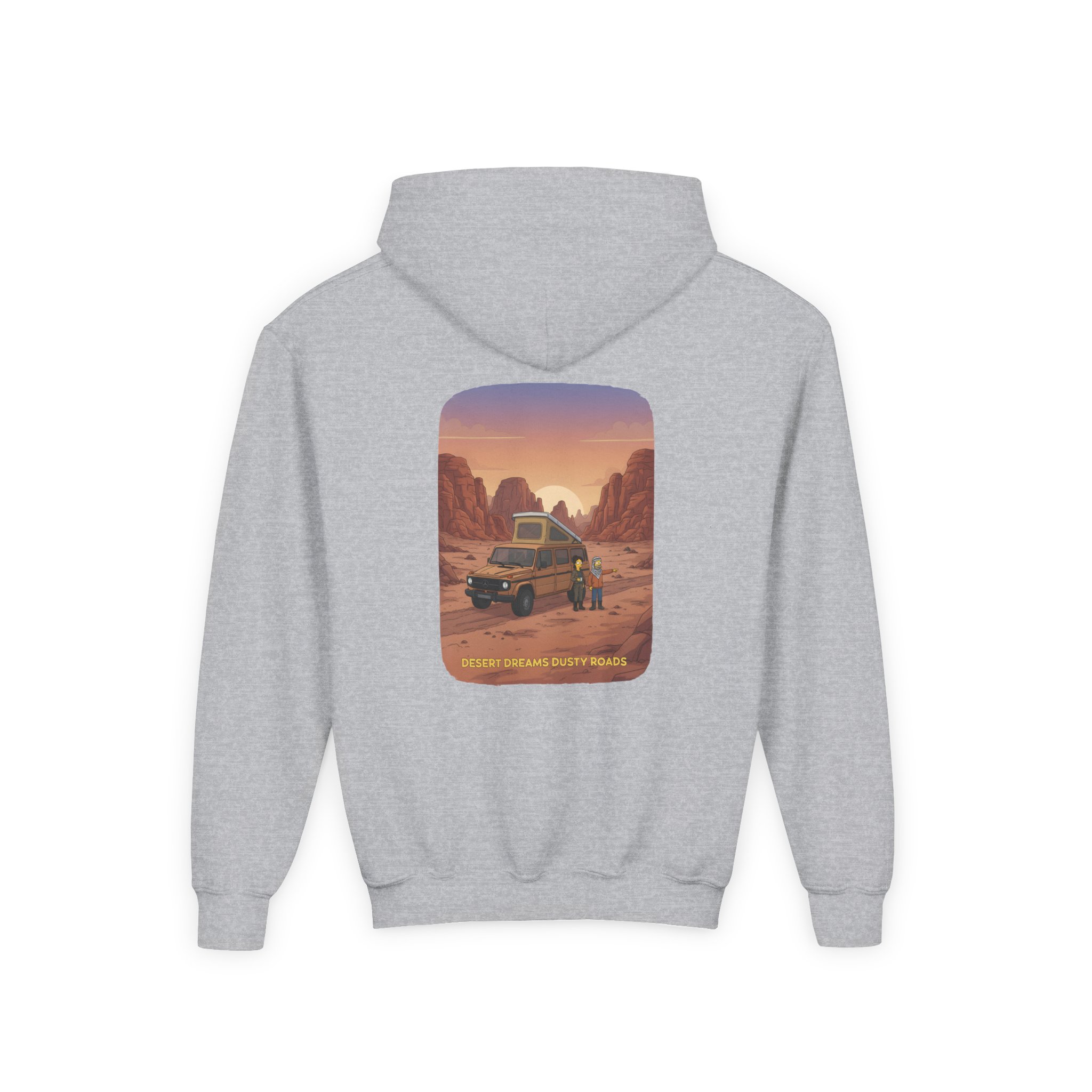 Youth Hoodie(Gildan) – "Desert Dreams Dusty Roads" (Design Sitcom-Line)