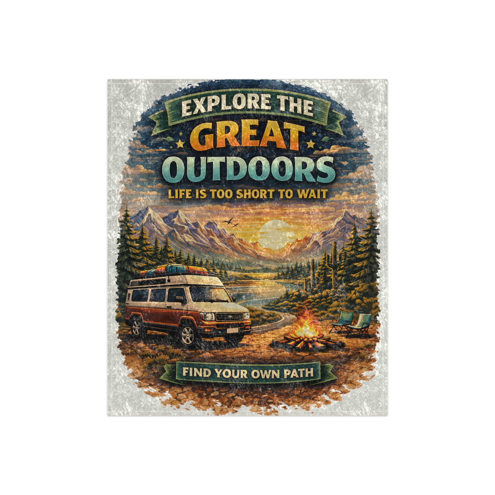11288148017406130375_2048.jpeg Crushed Velvet Blanket —"Explore The Great Outdoors" Design Scenic-Line (Campervan)