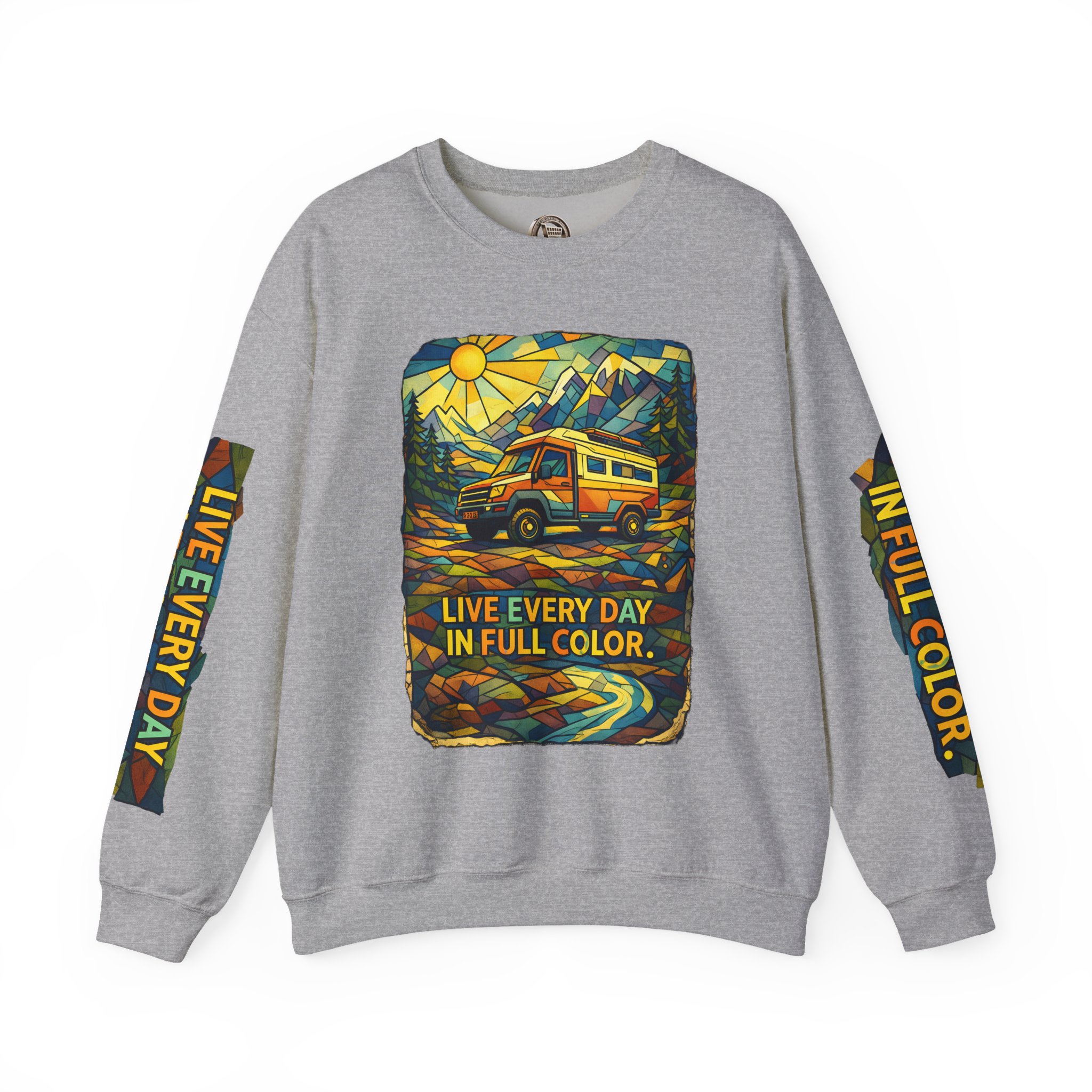 11290457501448160577_2048.jpeg Unisex Heavy Blend™ Crewneck Sweatshirt — "Live Every Day InFull Color" Design Cubic-Line
