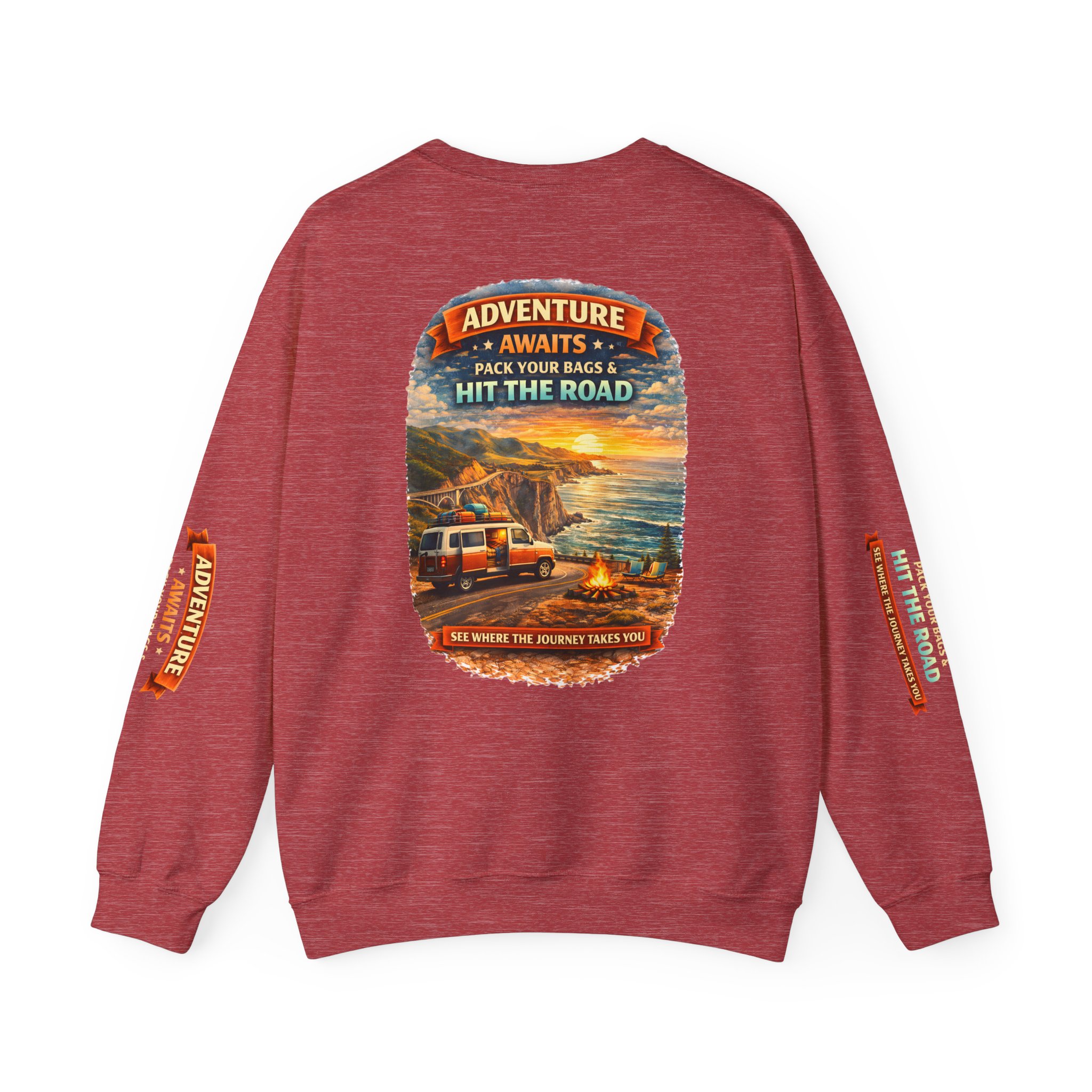 11290611618483230436_2048.jpeg Unisex Heavy Blend™ Crewneck Sweatshirt — "Adventure Awaits-Pack Your Bags" Design Scenic-Line